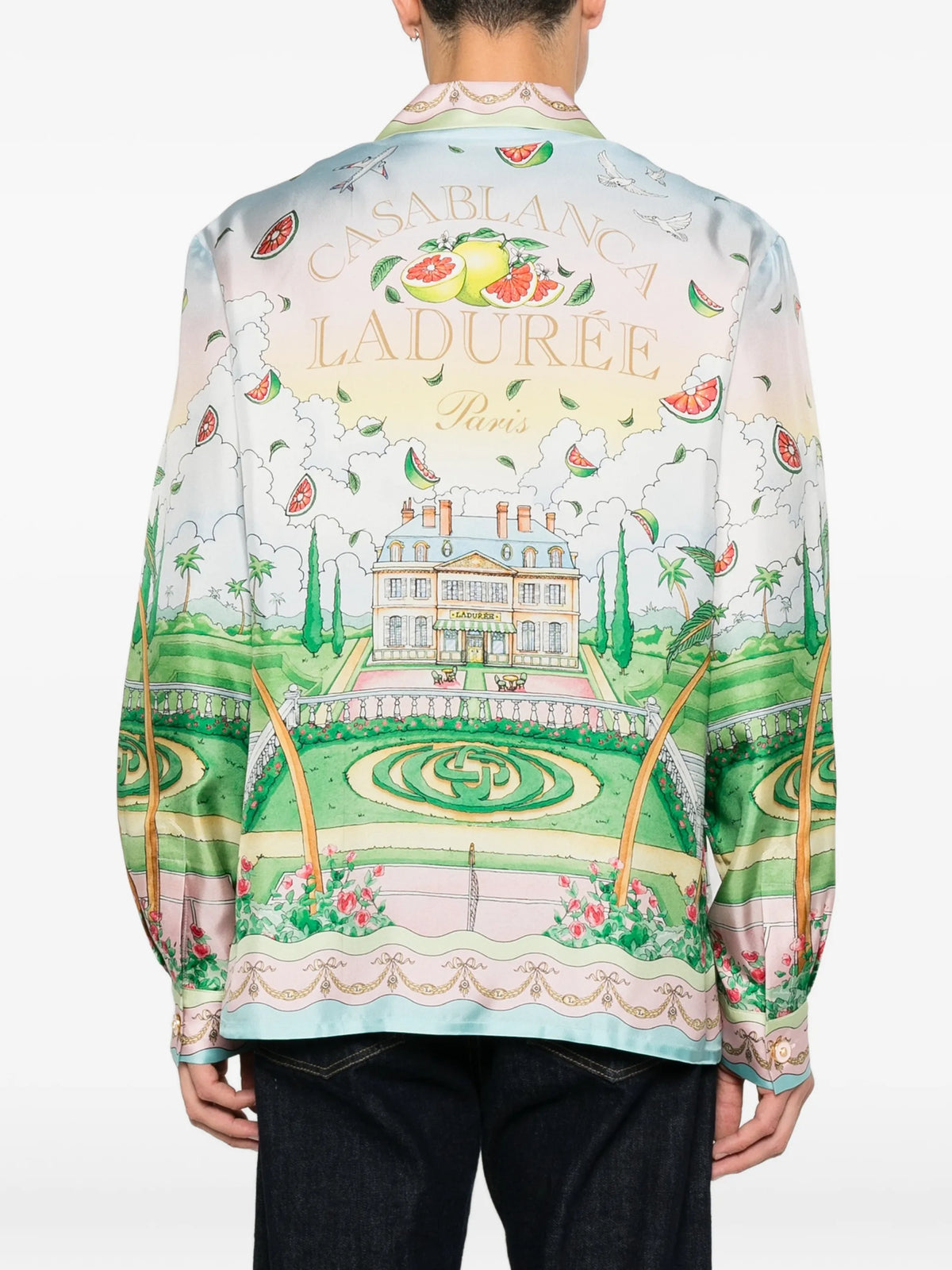 Multicolour Laduree x Casablanca long sleeve silk shirt