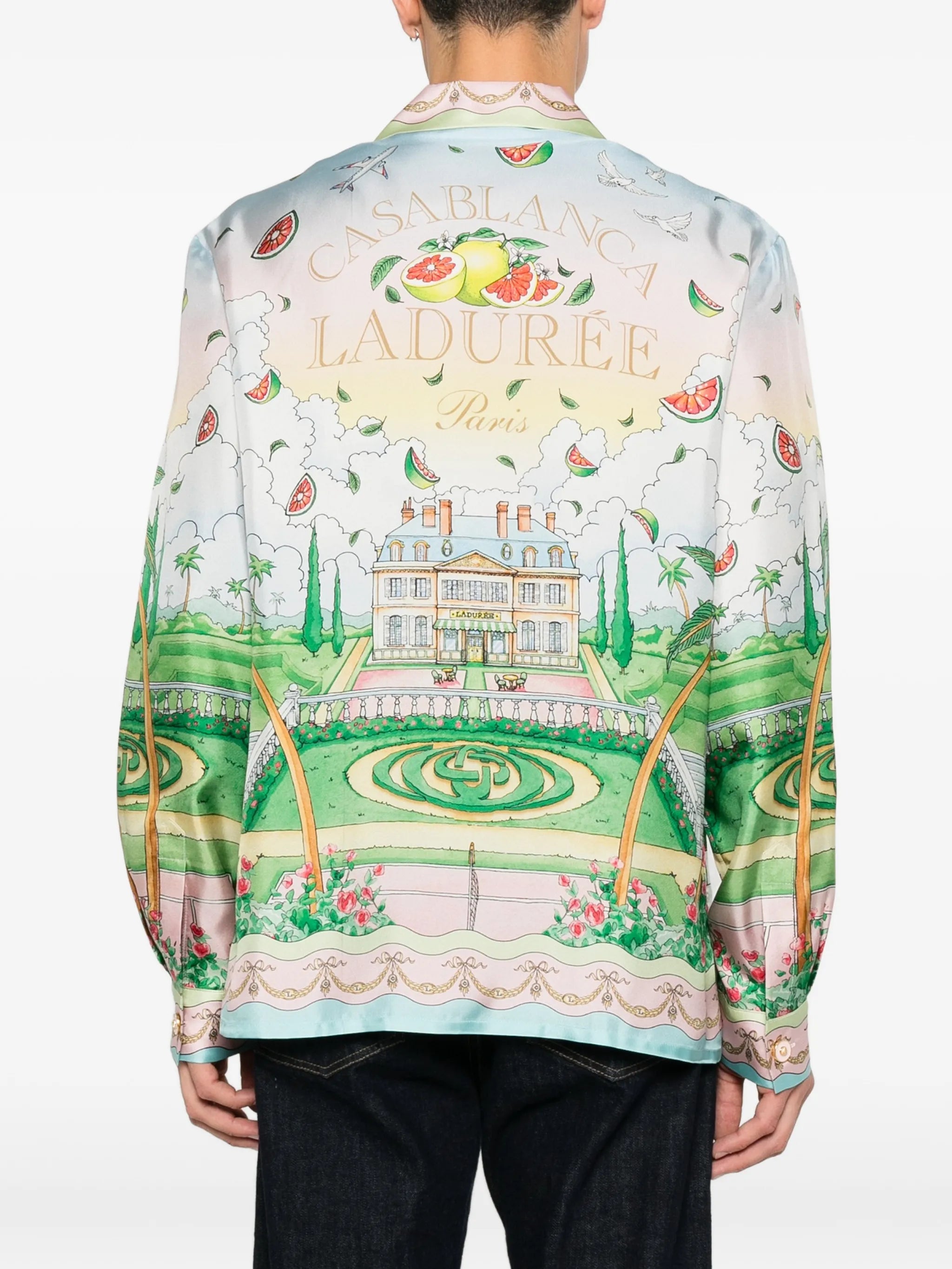 x Ladurée long sleeve silk shirt