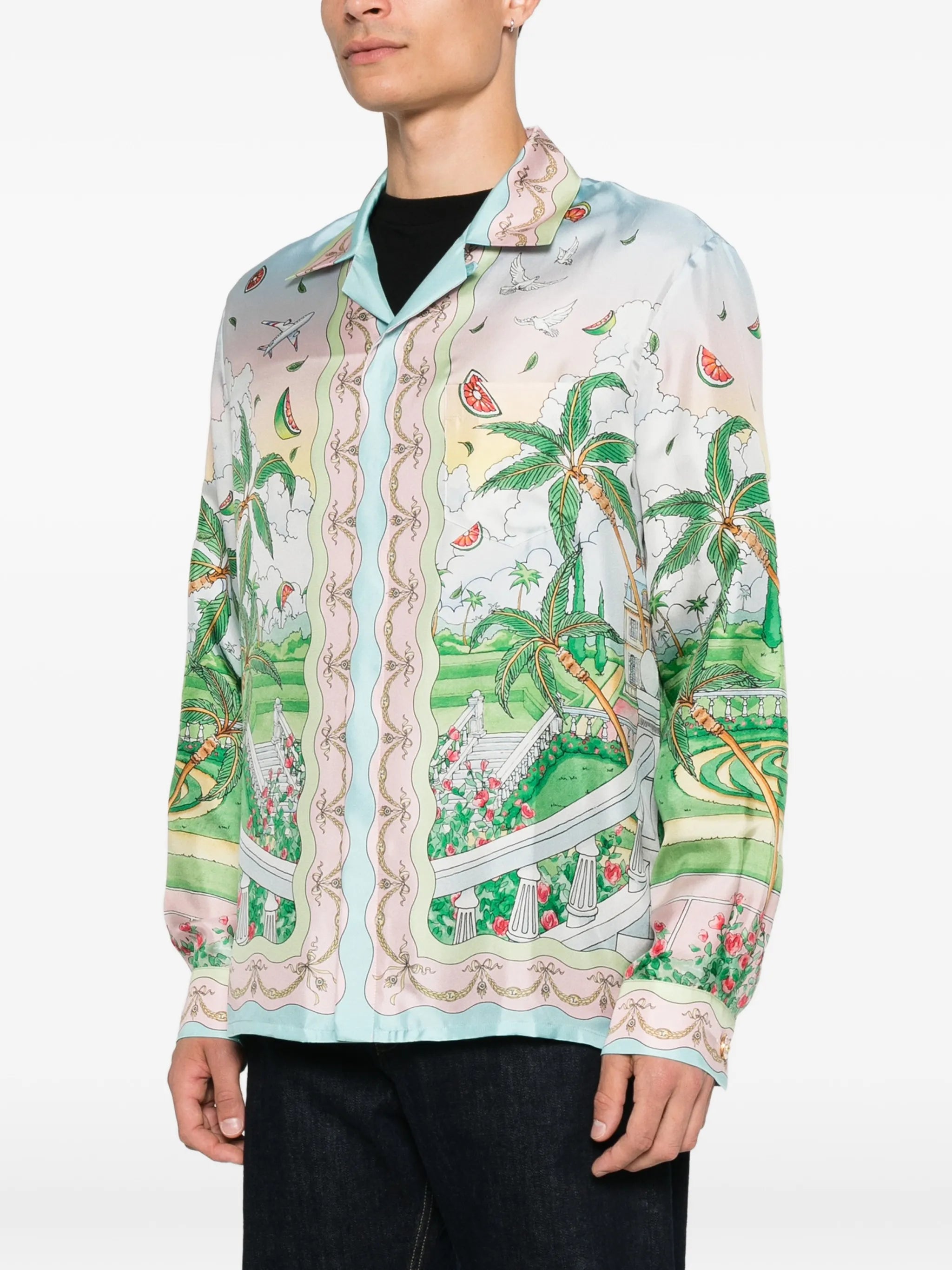 x Ladurée long sleeve silk shirt