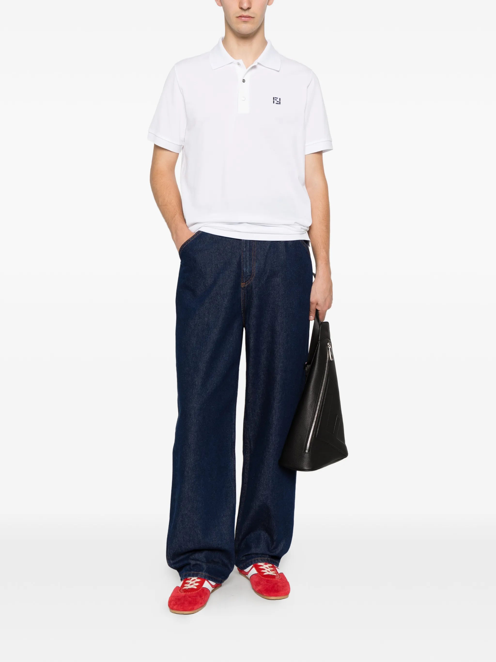 logo-embroidered polo shirt