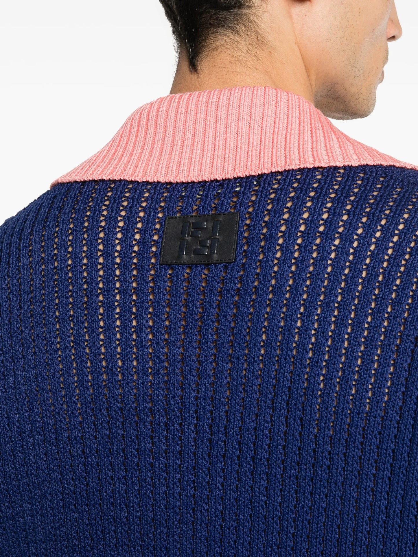 V-neck collared sweater