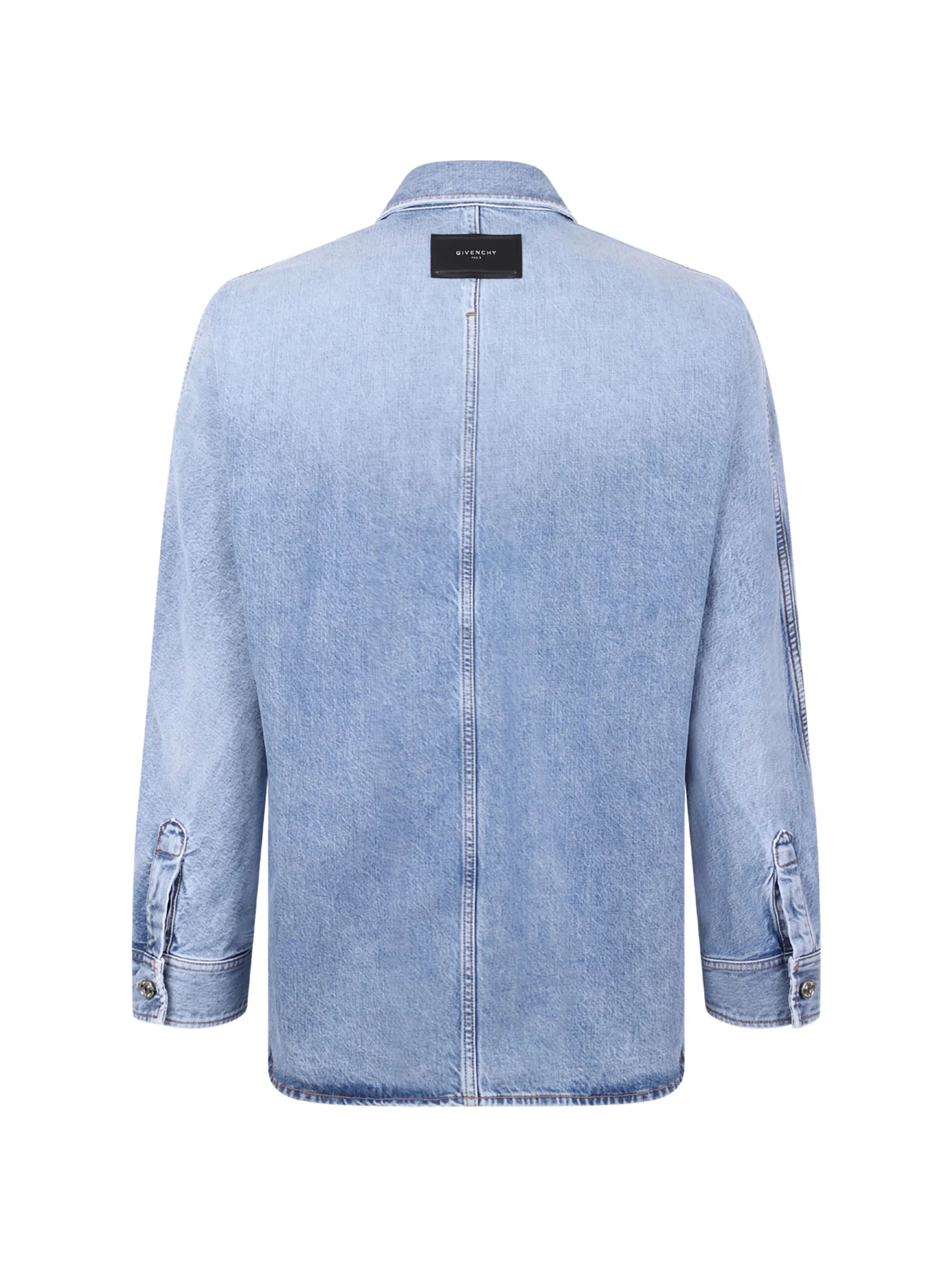couture seam overshirt in light blue denim
