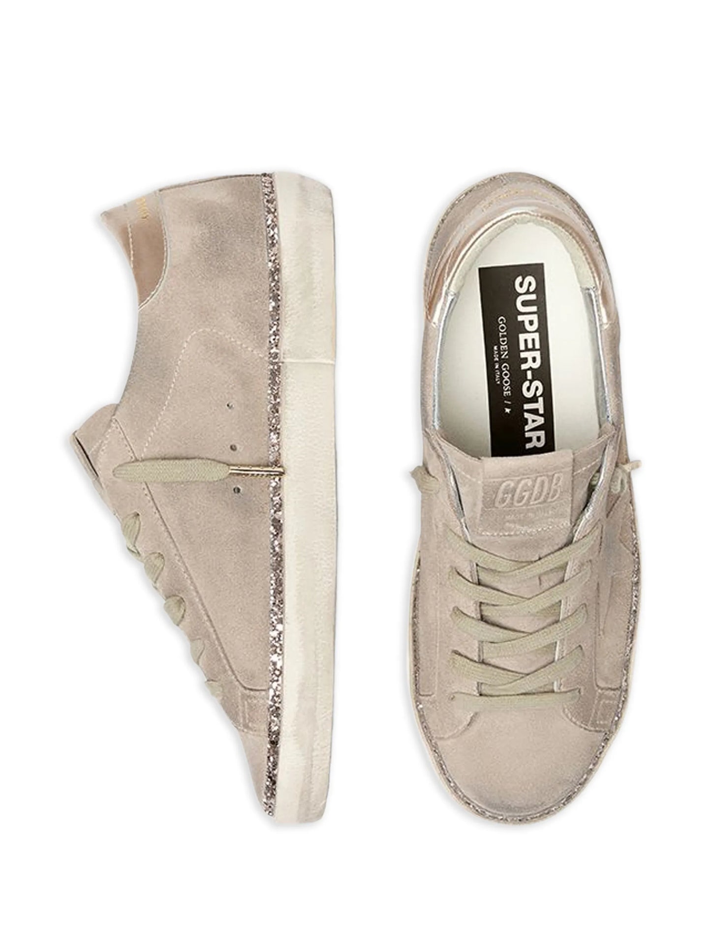 Super-Star glitter-star leather sneakers