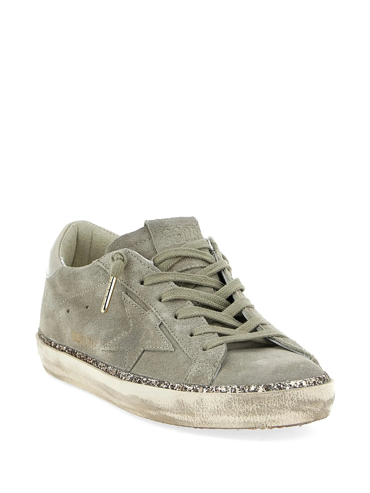 glitter-trim sneakers
