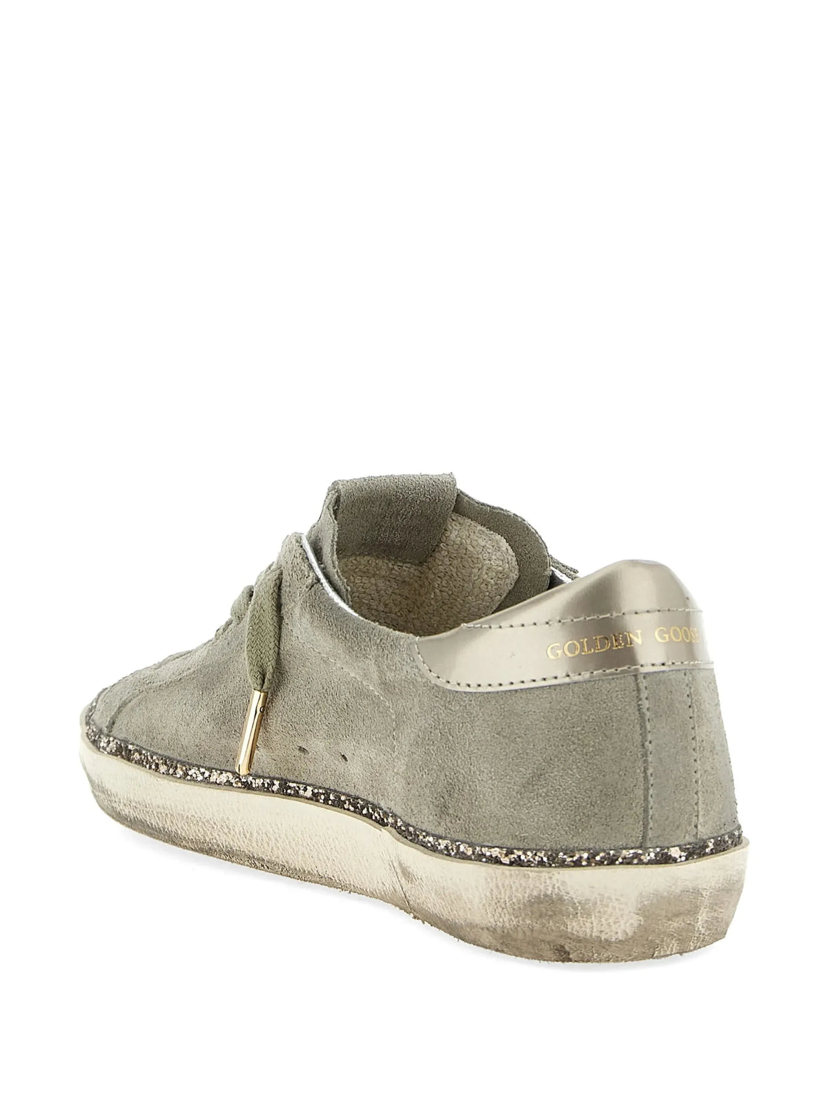 glitter-trim sneakers