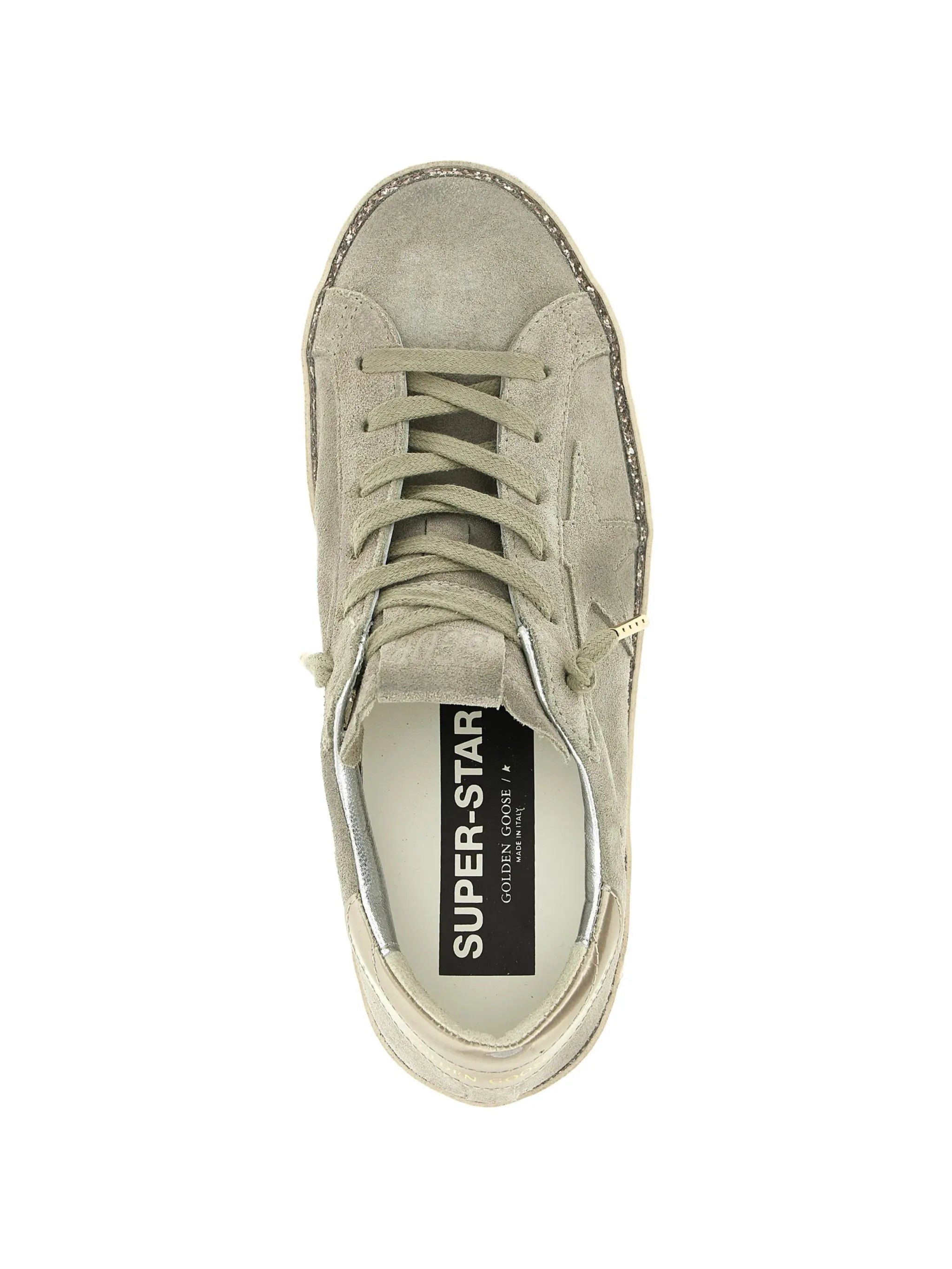 glitter-trim sneakers