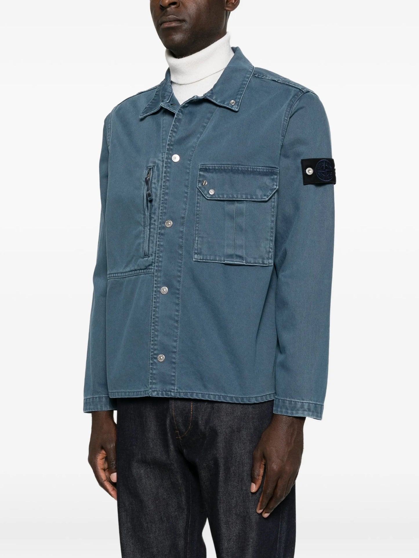 zipped pocket cotton shirt