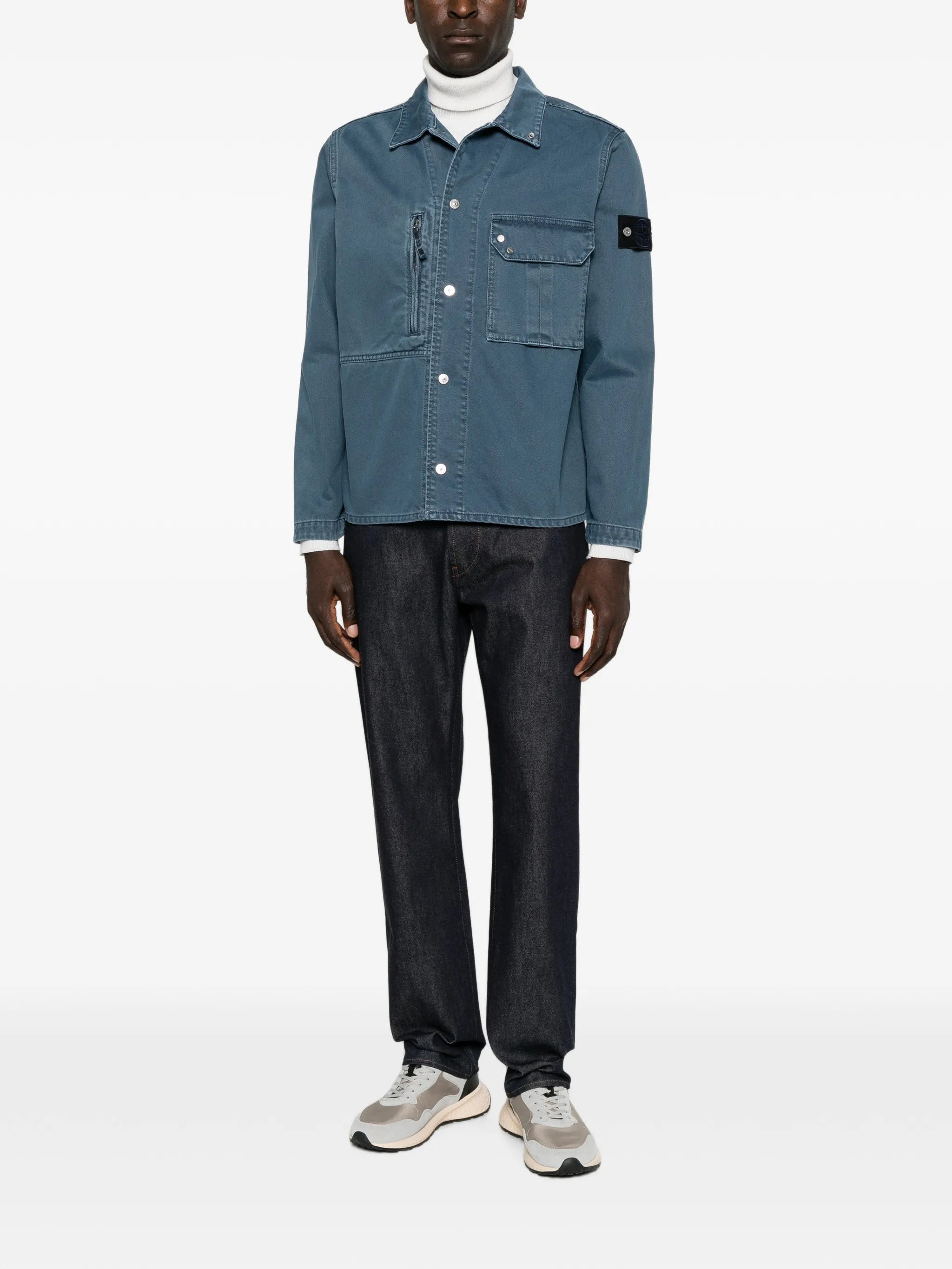 zipped pocket cotton shirt