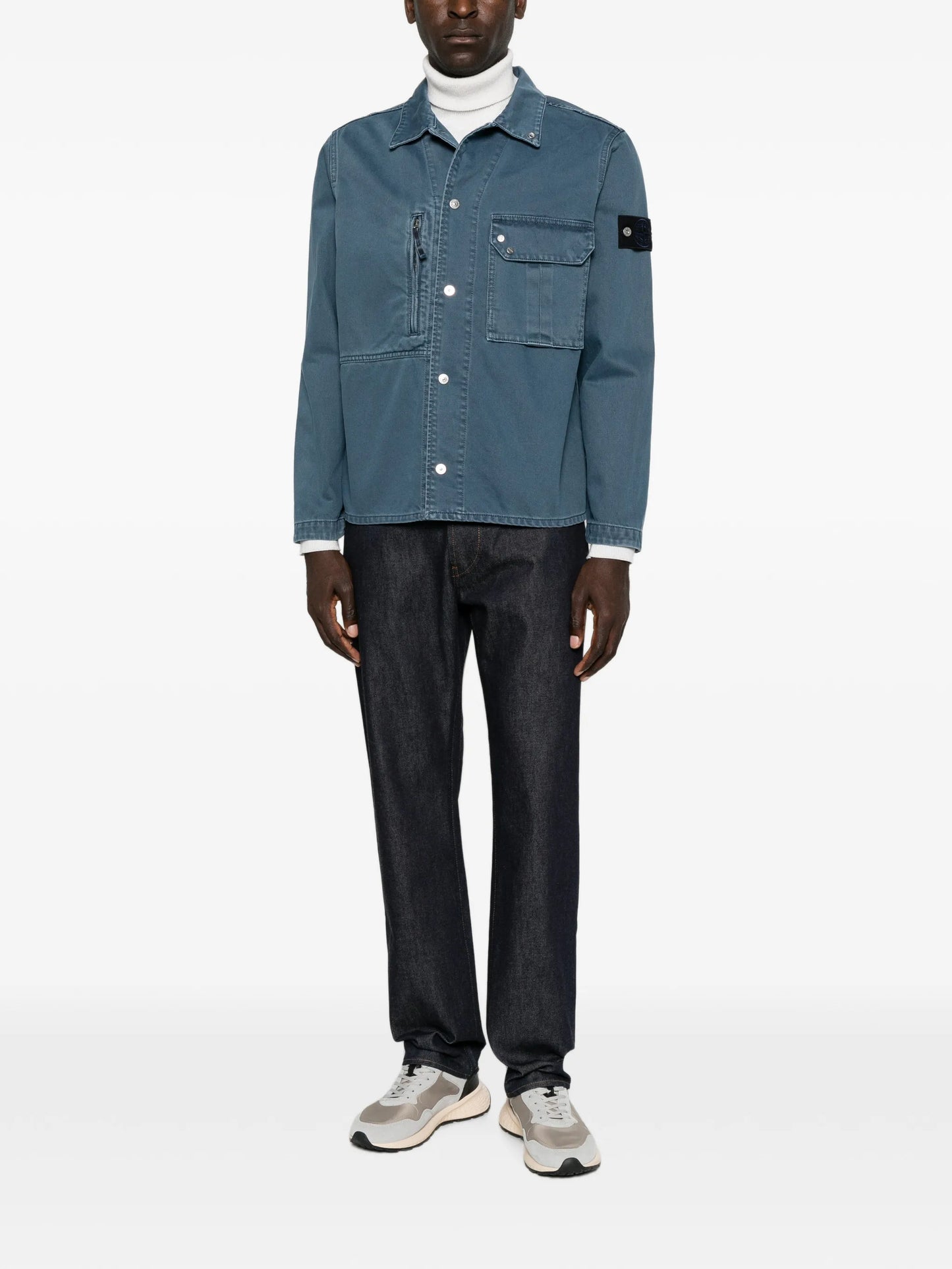 zipped pocket cotton shirt