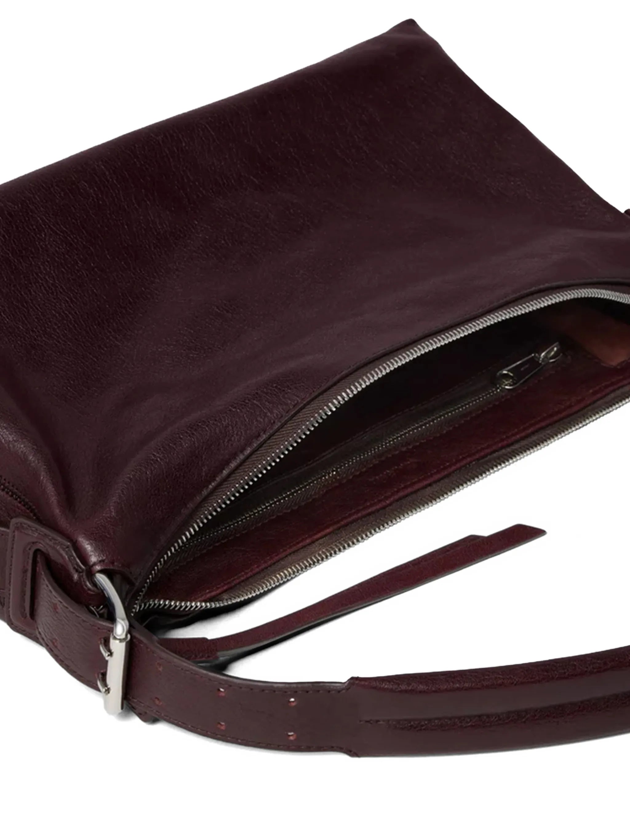 belted Baguette bag in leather
