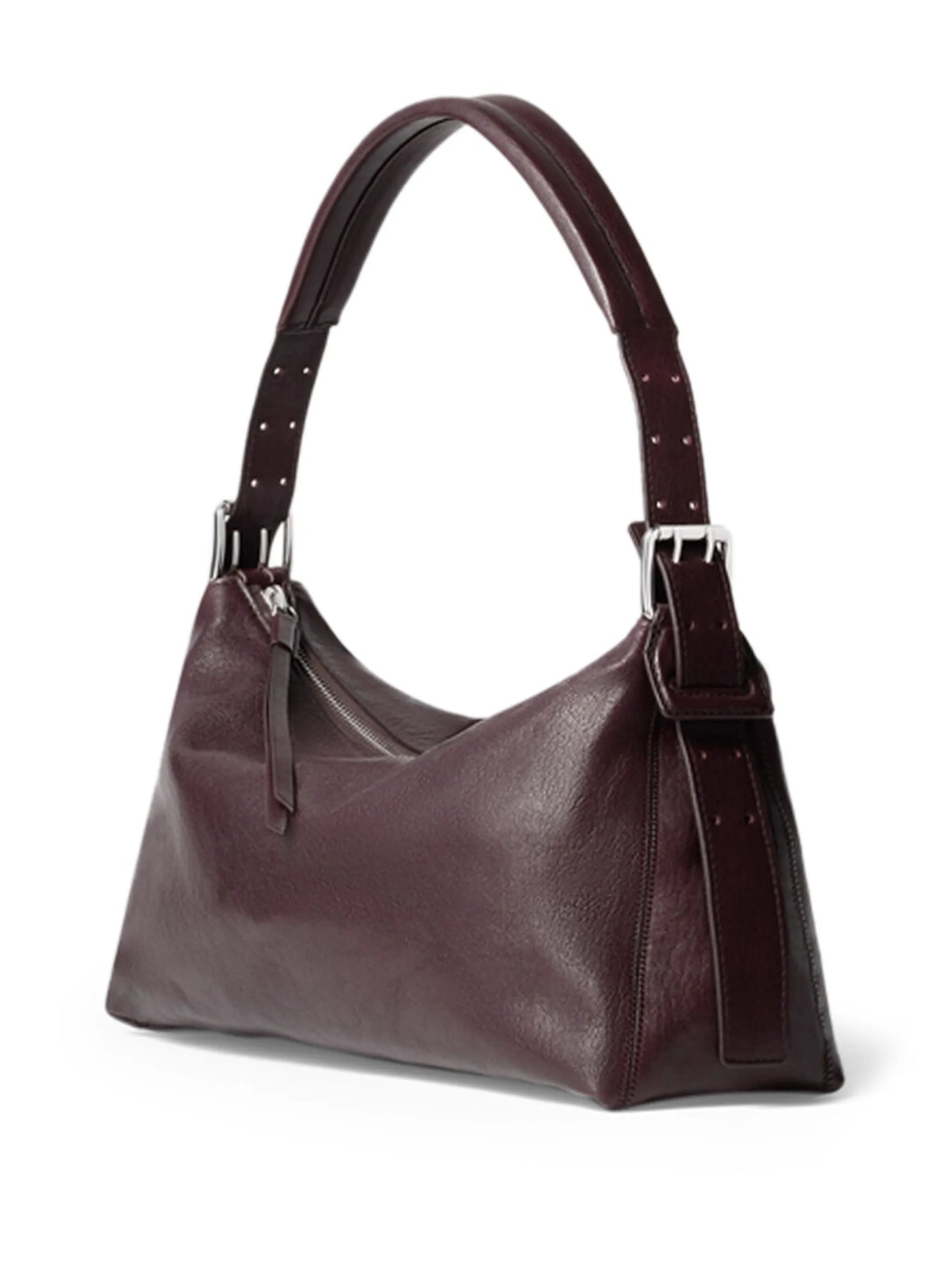 belted Baguette bag in leather