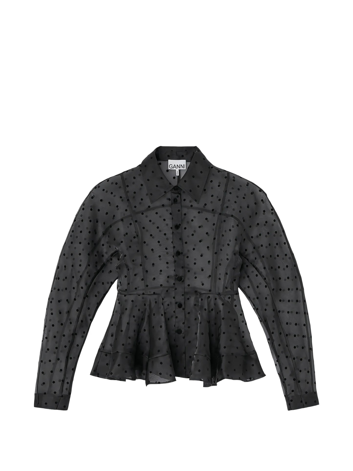 polka-dot peplum shirt