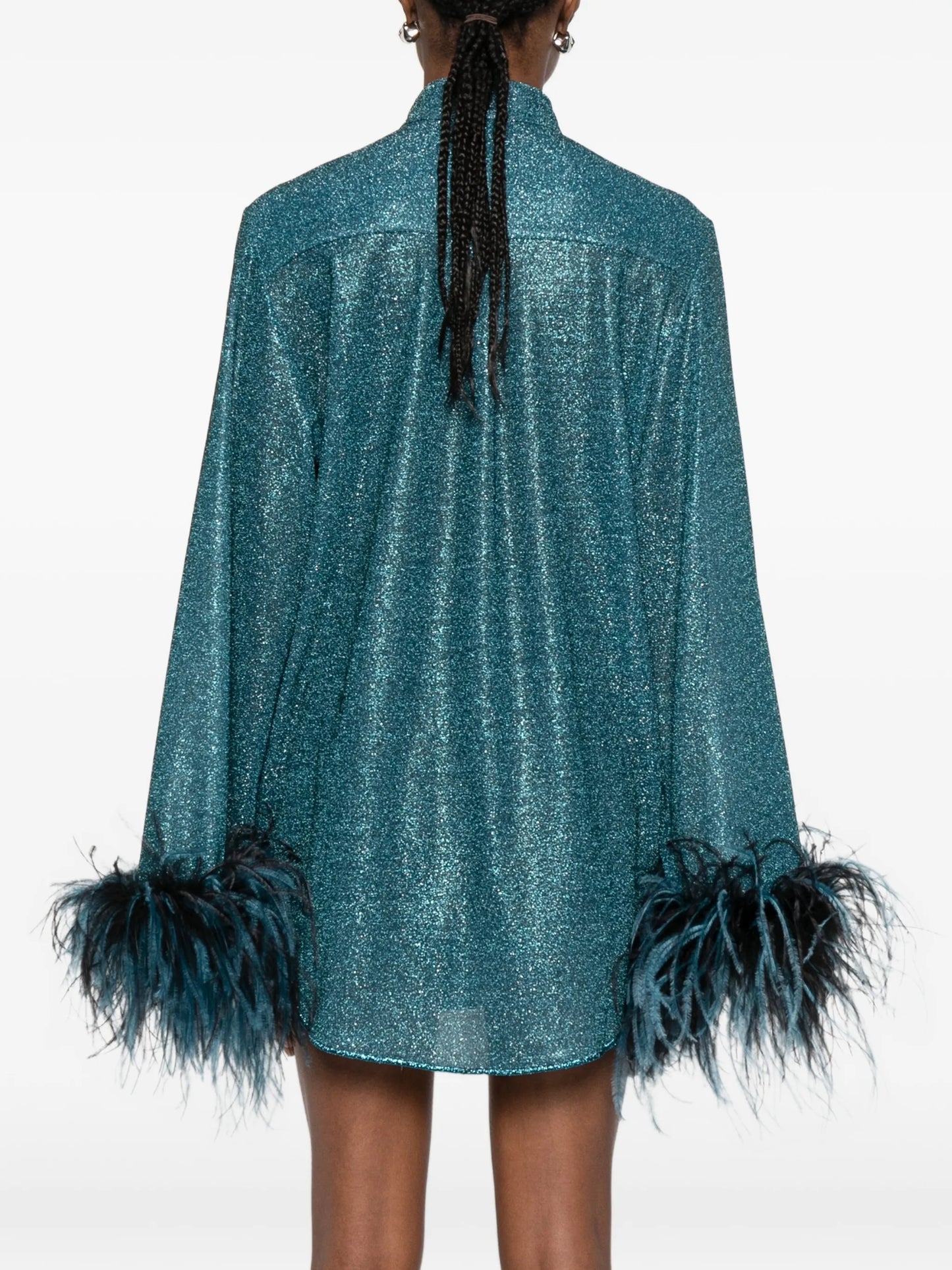 feather-trim shirt