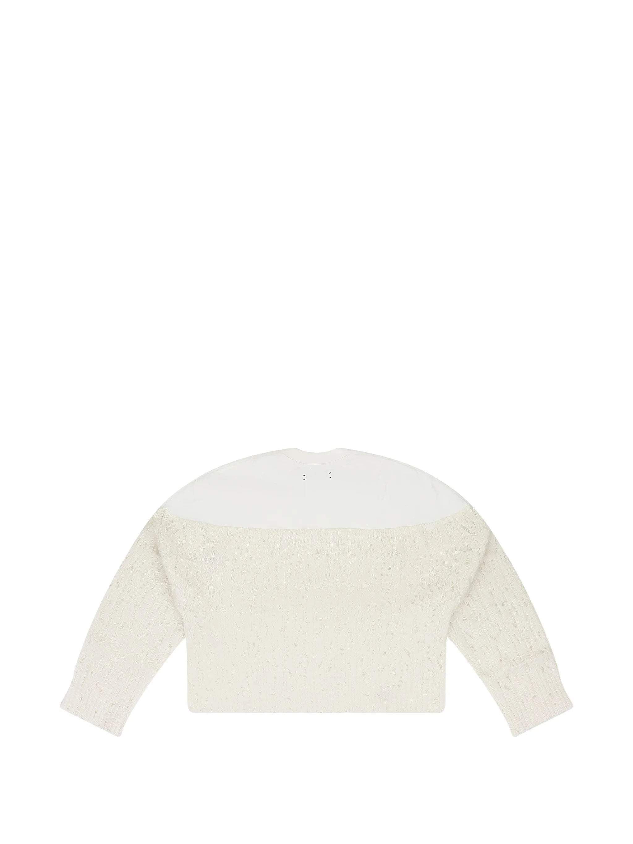 drop needle crewneck knitted top