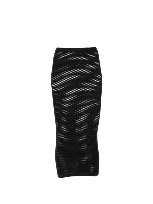 x RHW mesh midi skirt