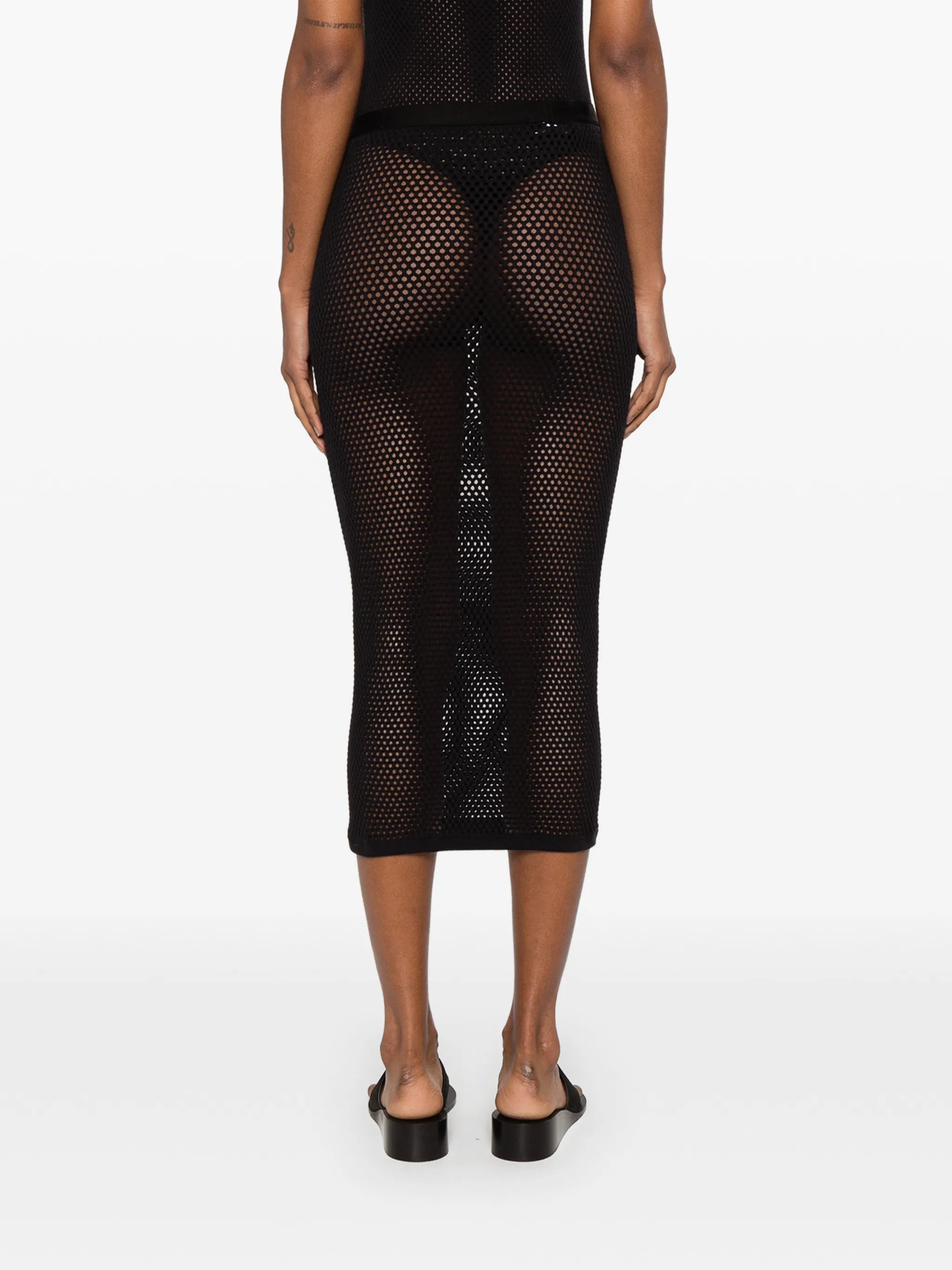 x RHW mesh midi skirt