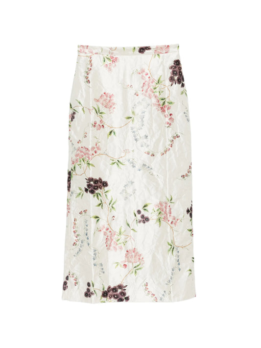 textured floral skirt