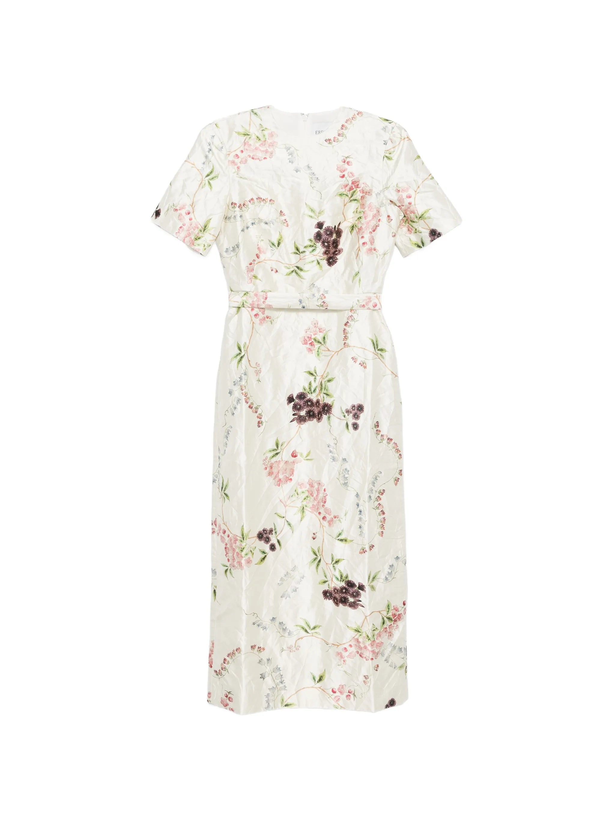 floral print textured midi dress