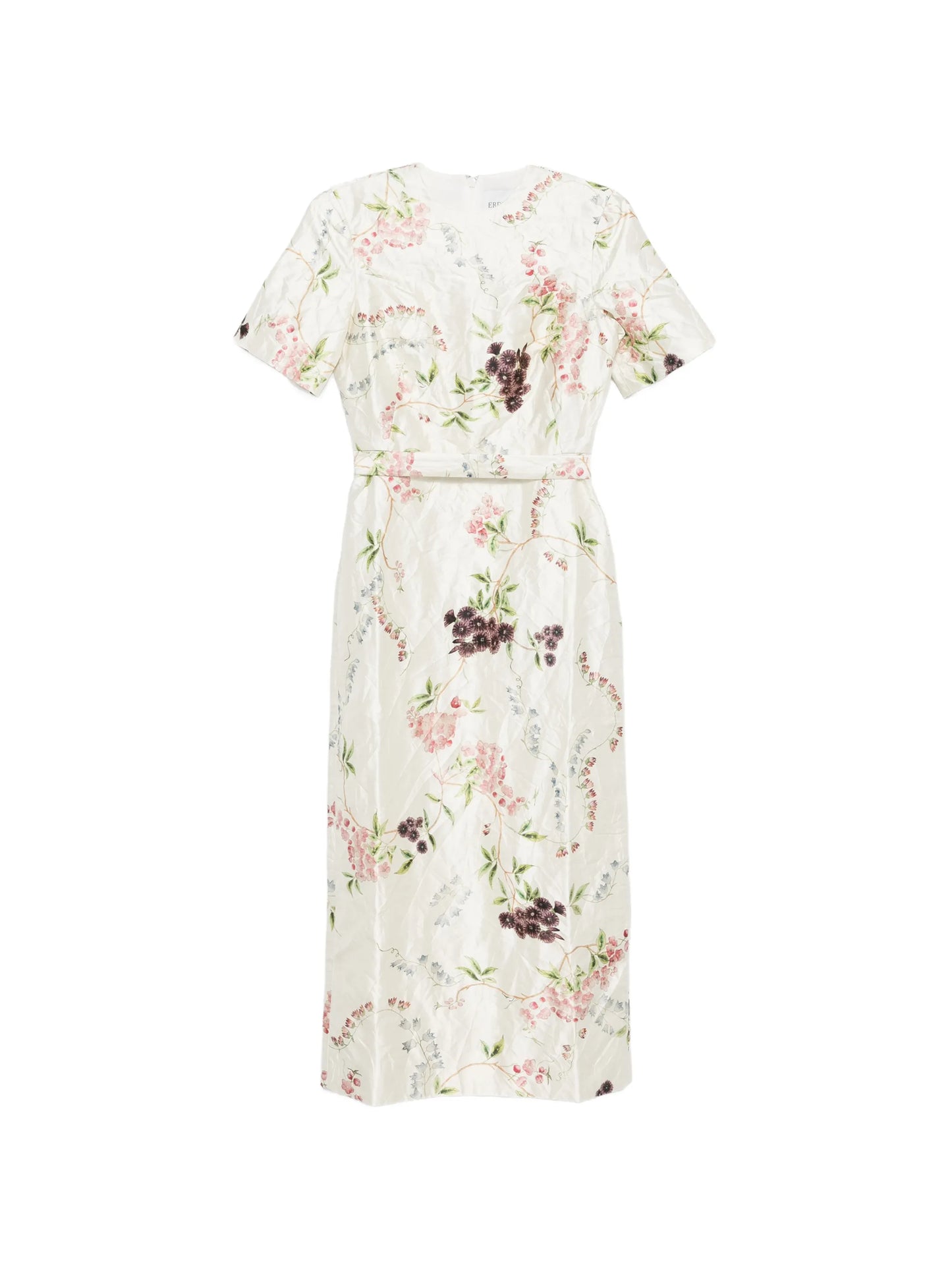 floral print textured midi dress