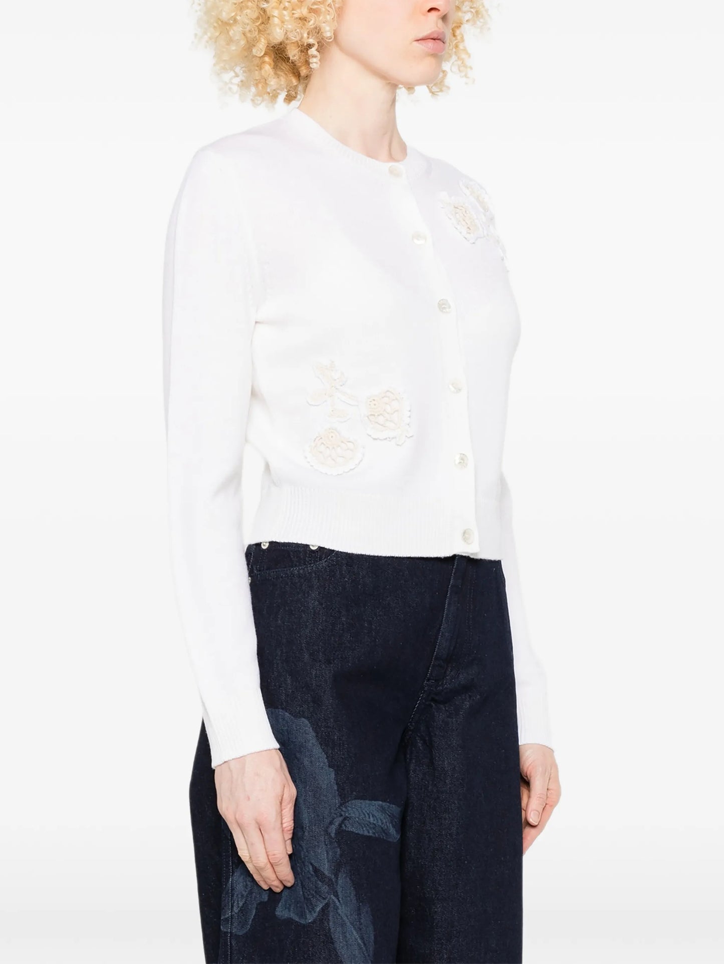 appliqué cardigan