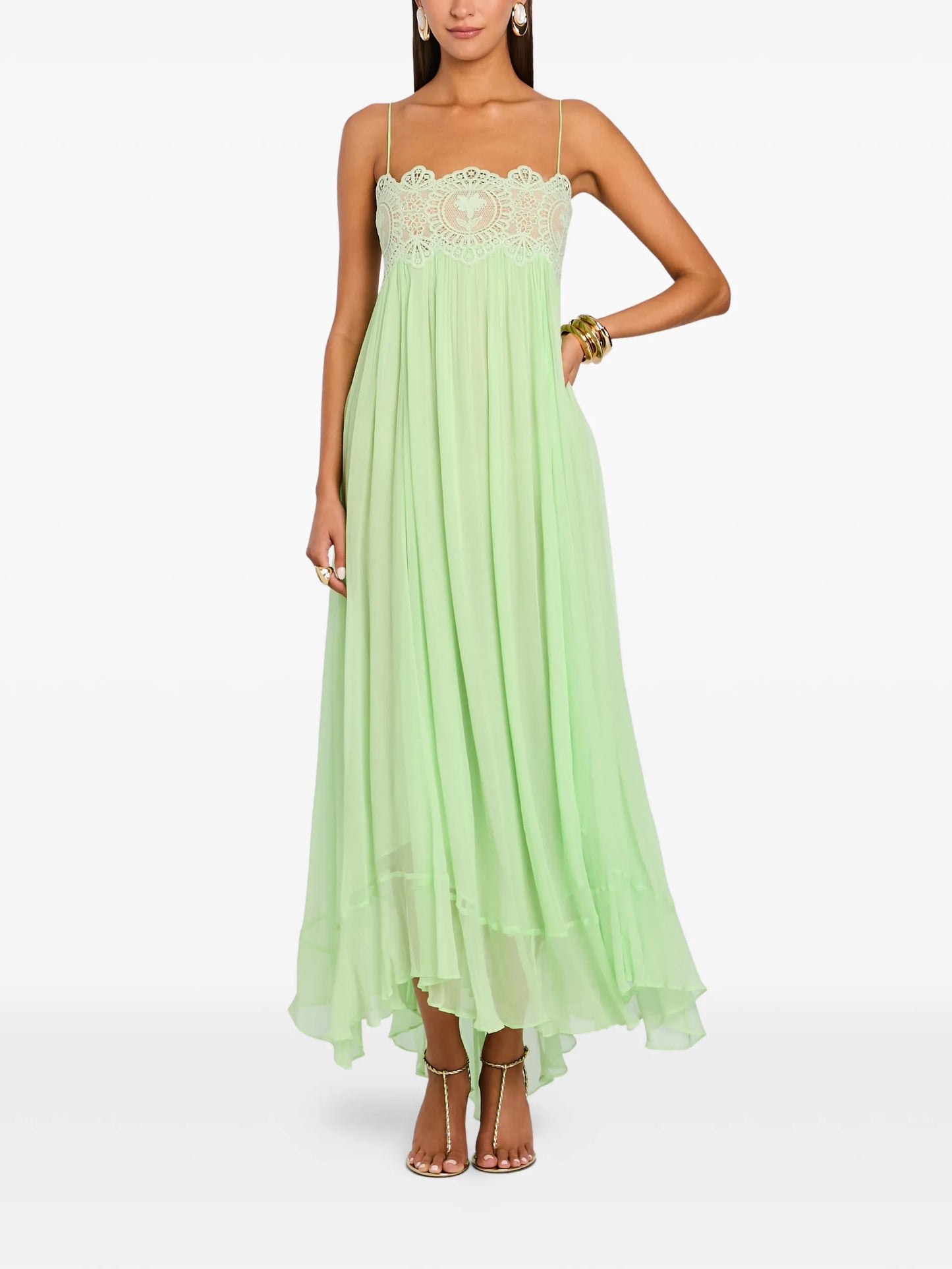 Gypsy lace-trimmed dress