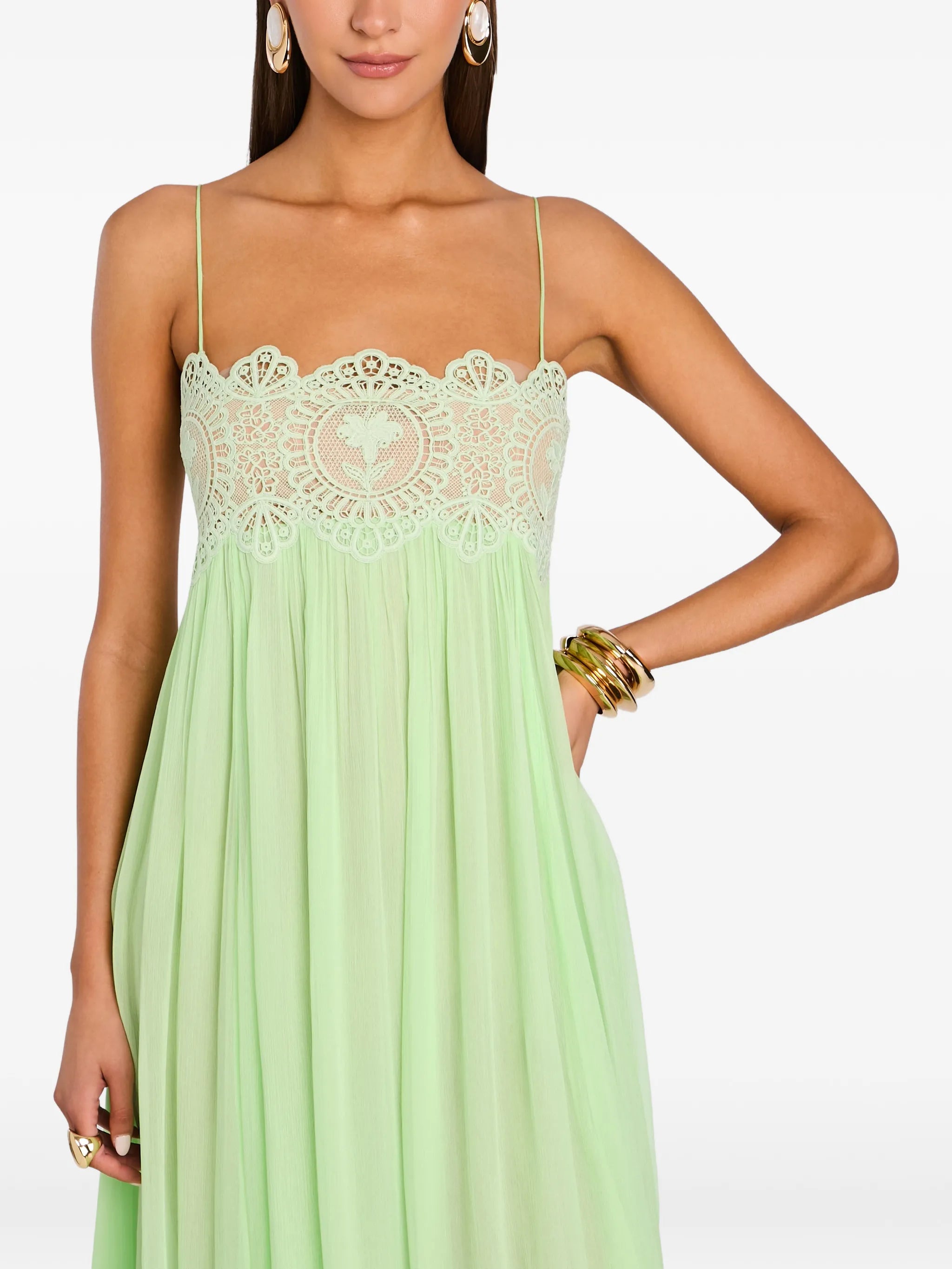 Gypsy lace-trimmed dress