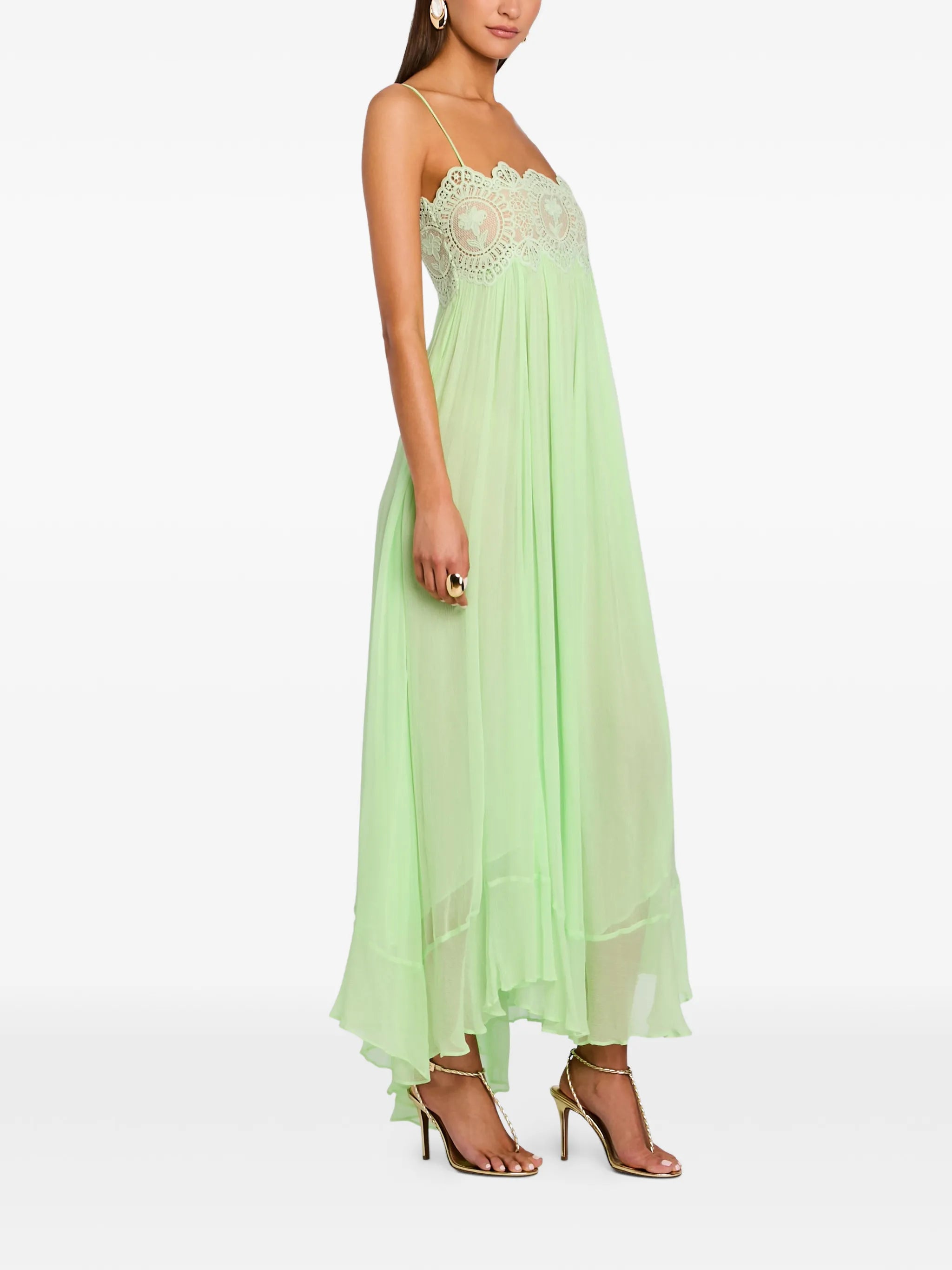 Gypsy lace-trimmed dress