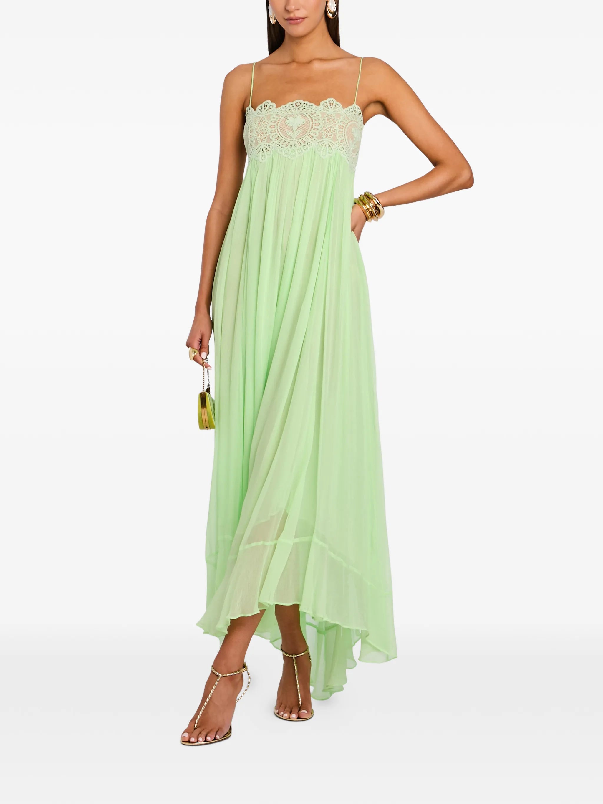 Gypsy lace-trimmed dress