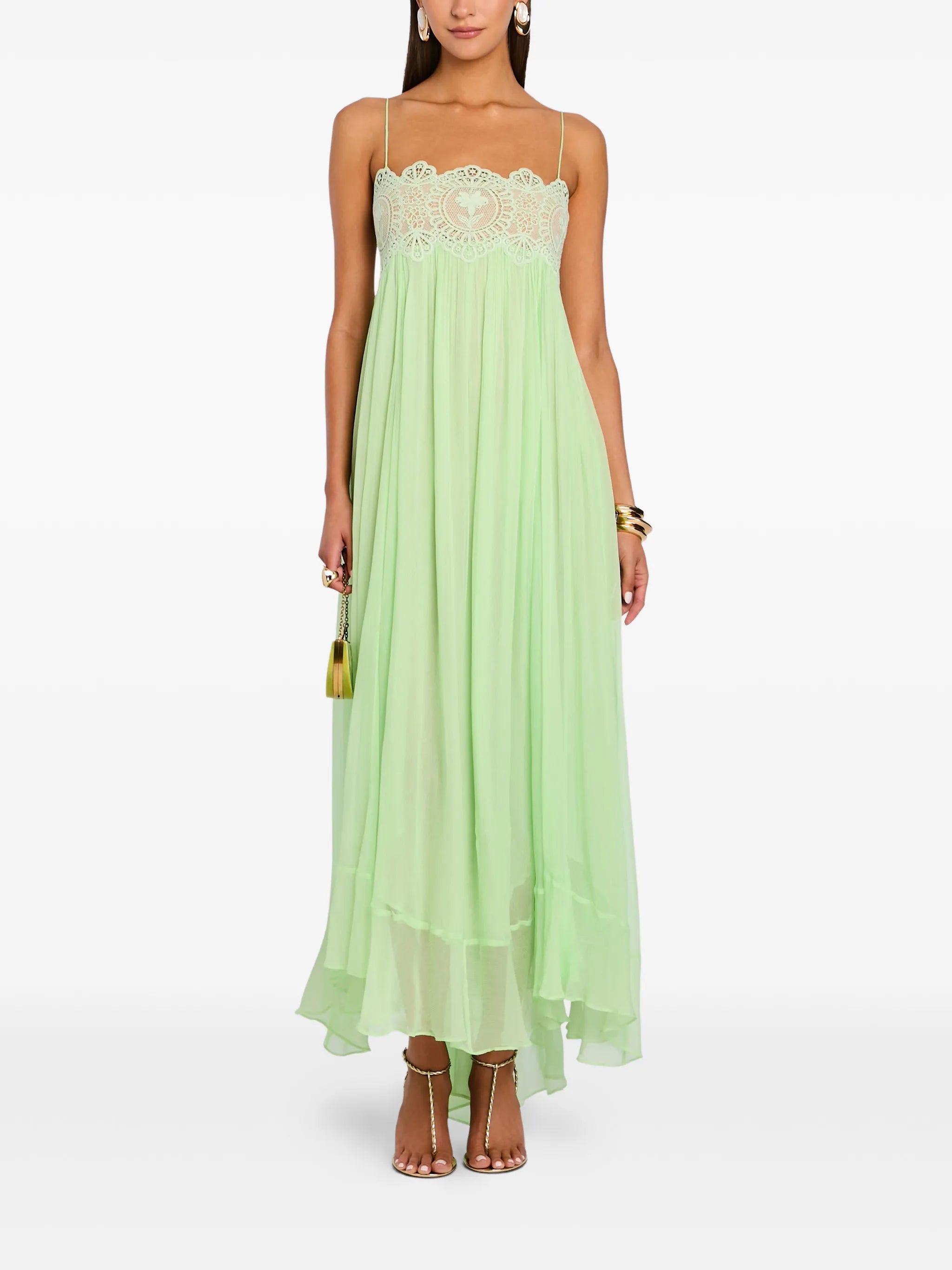 Gypsy lace-trimmed dress