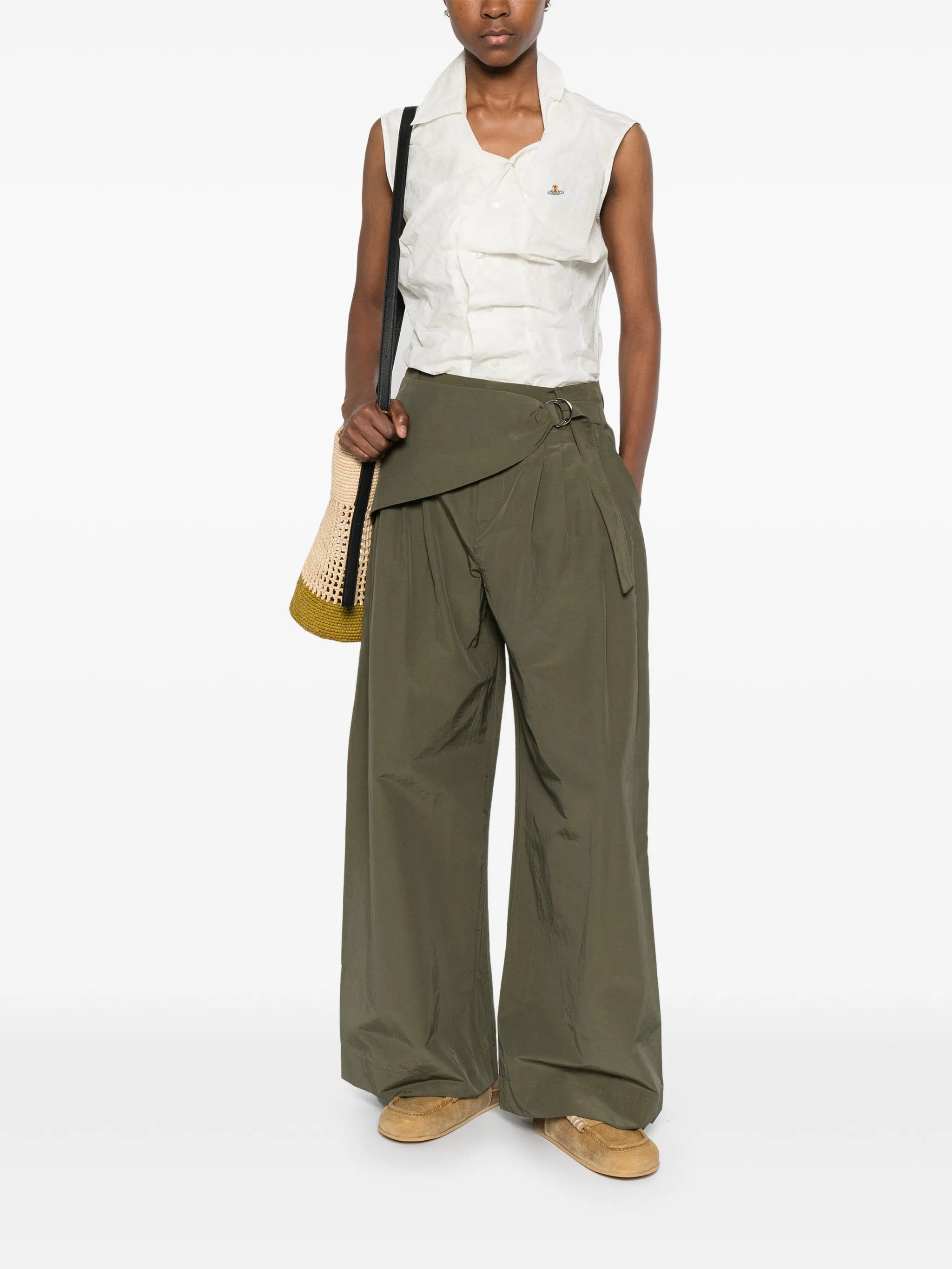 Fabia pleated draped trousers