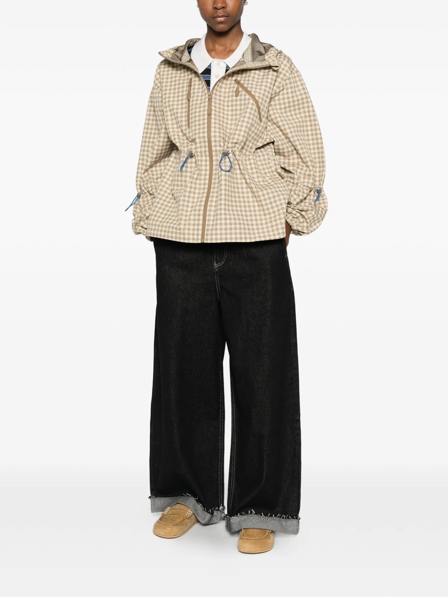 Matilda gingham hooded jacket