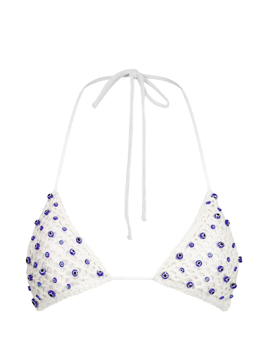 Evil Eye crochet bikini top