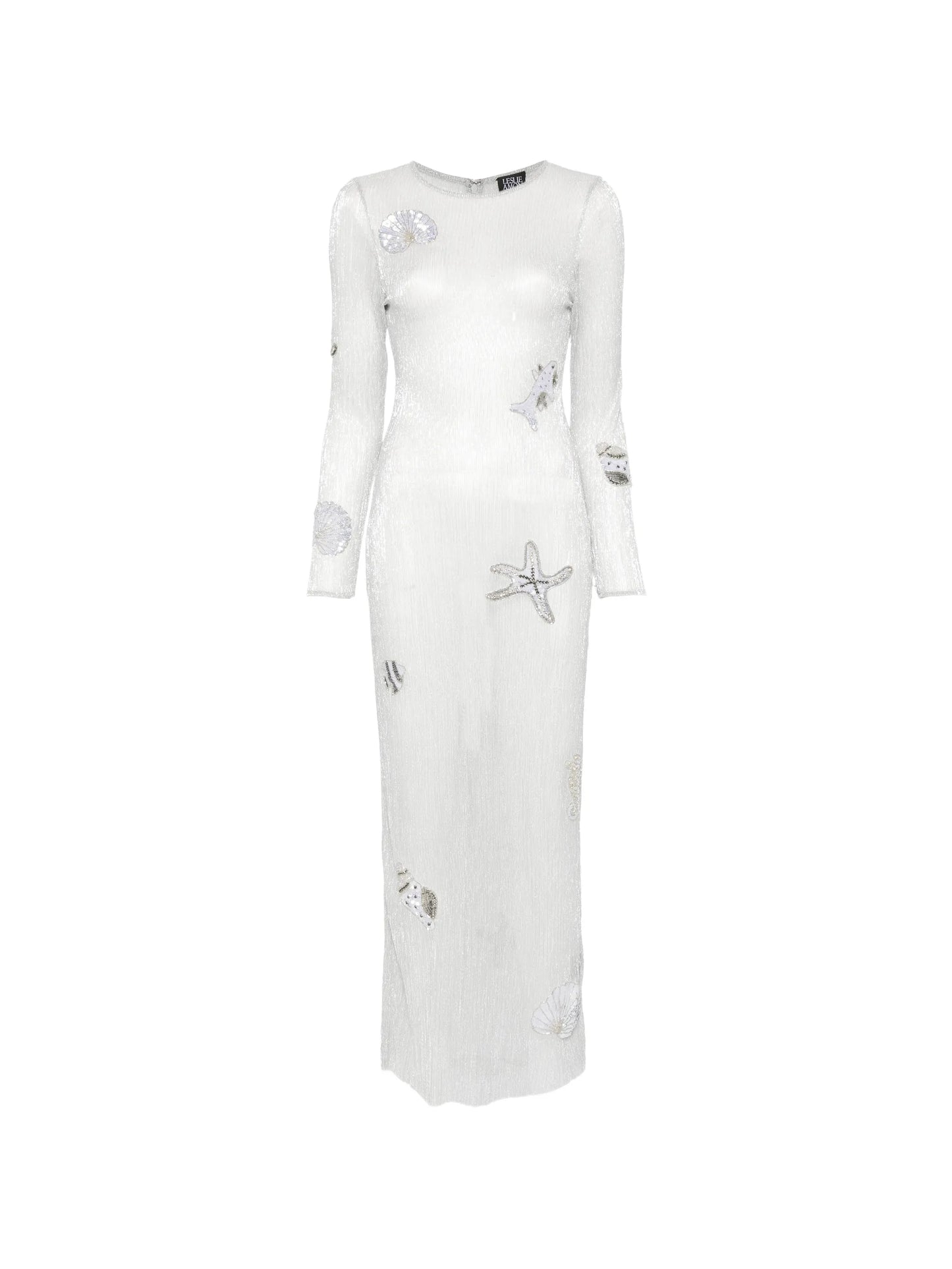Sea shell-patch maxi dress