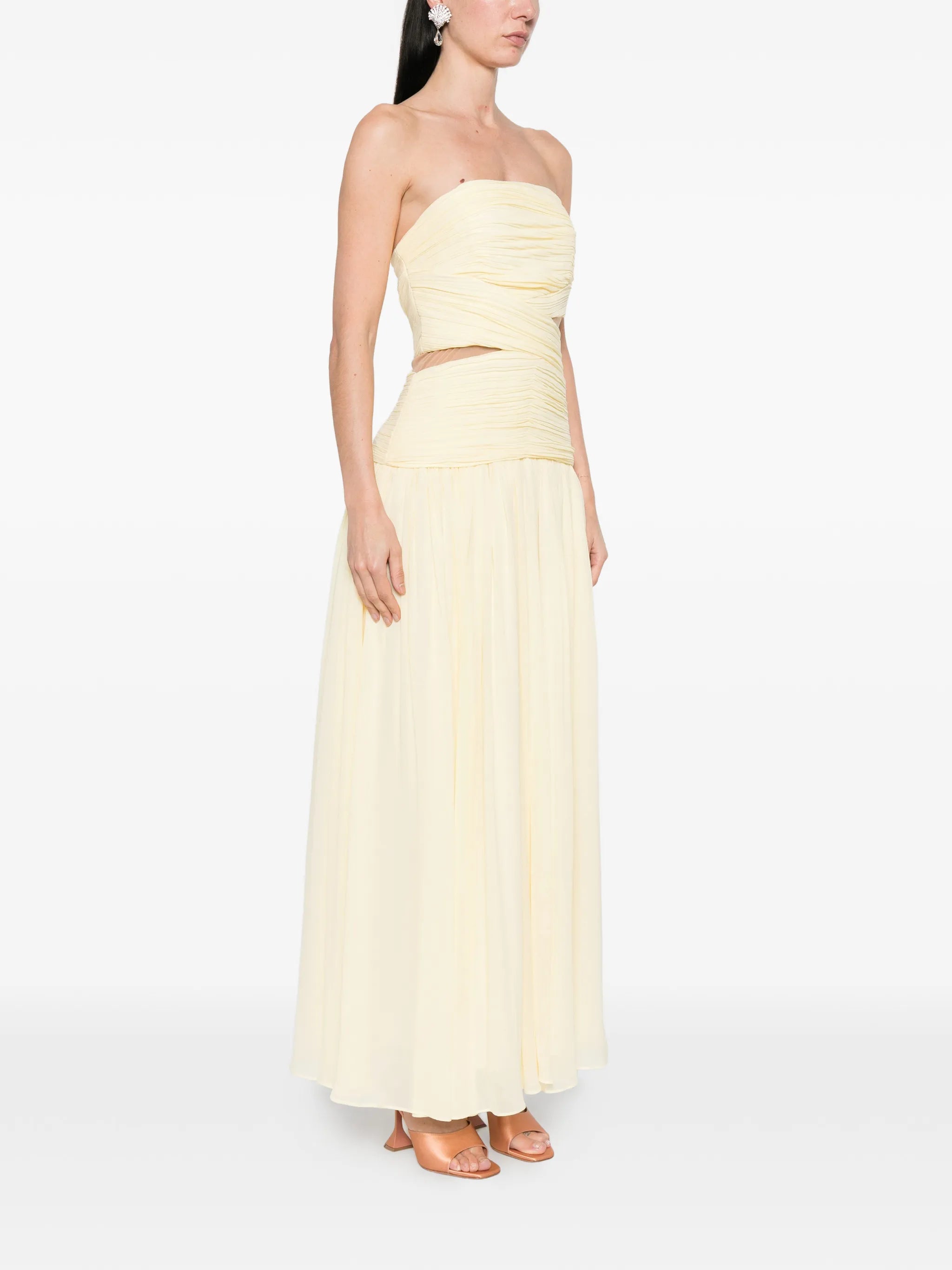 Georgette strapless maxi dress