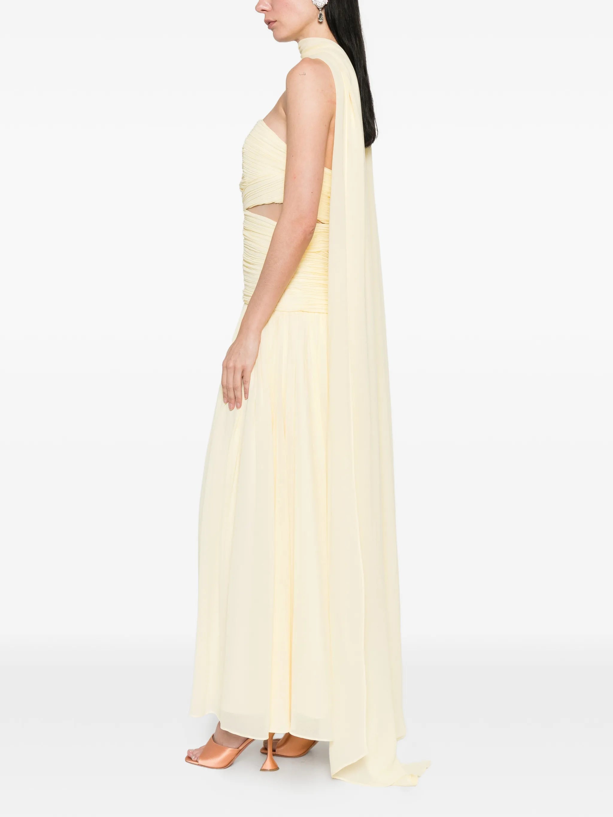 Georgette strapless maxi dress