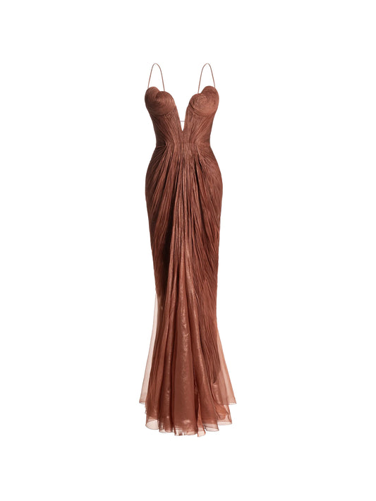Cecilia V-neck gown maxi dress