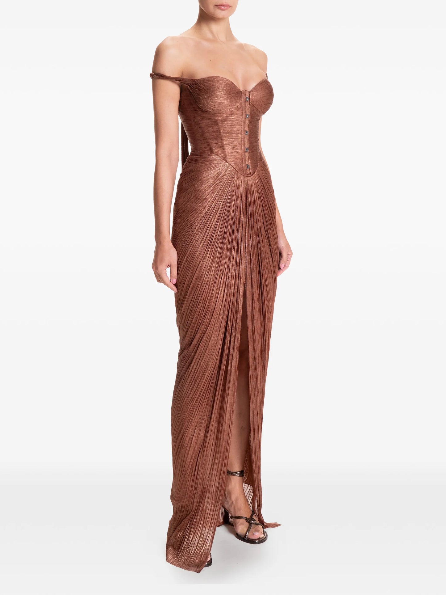 Susies corset-detail maxi dress