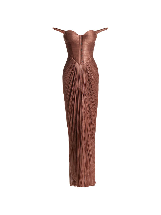 Susies corset-detail maxi dress