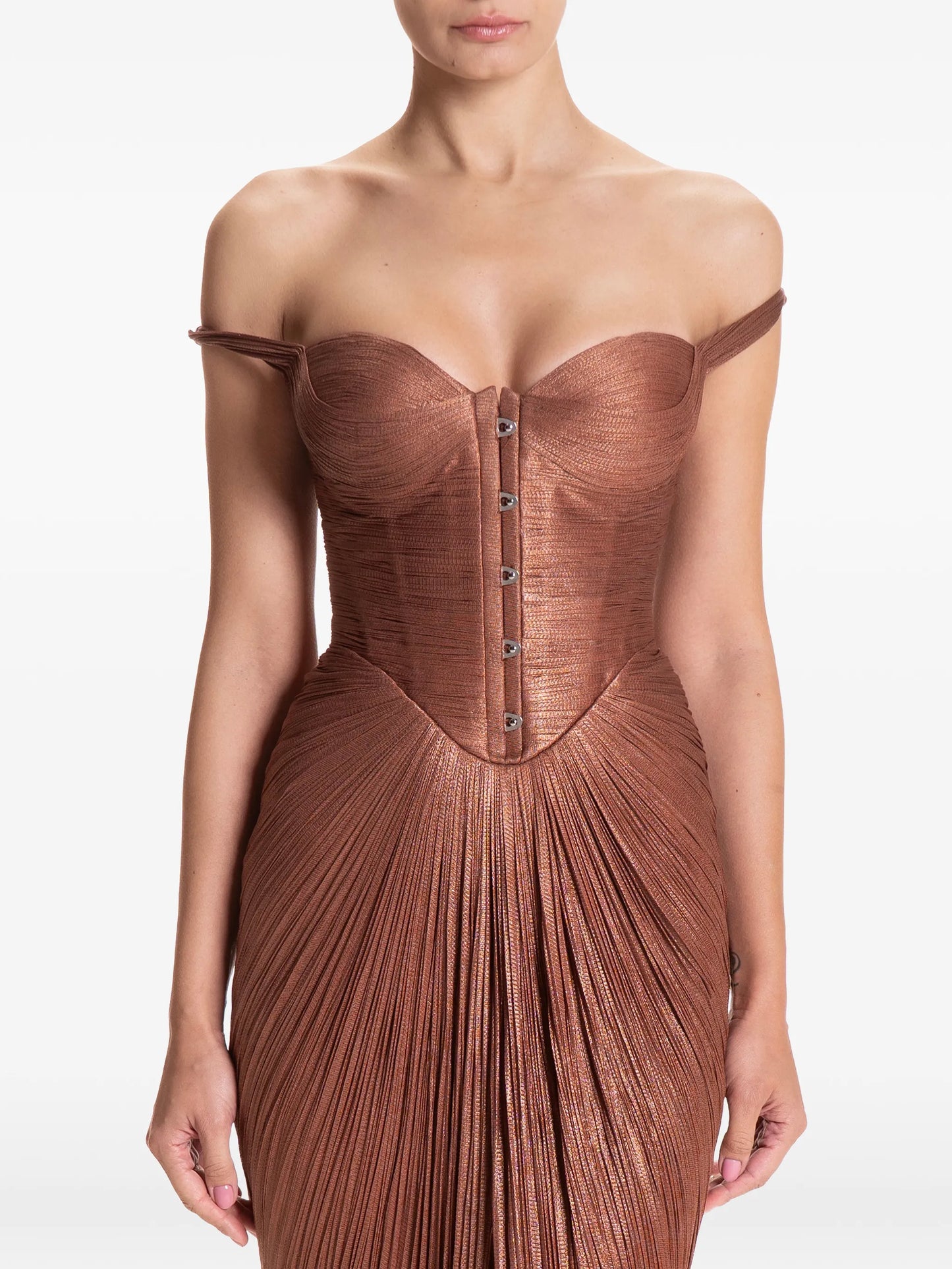 Susies corset-detail maxi dress