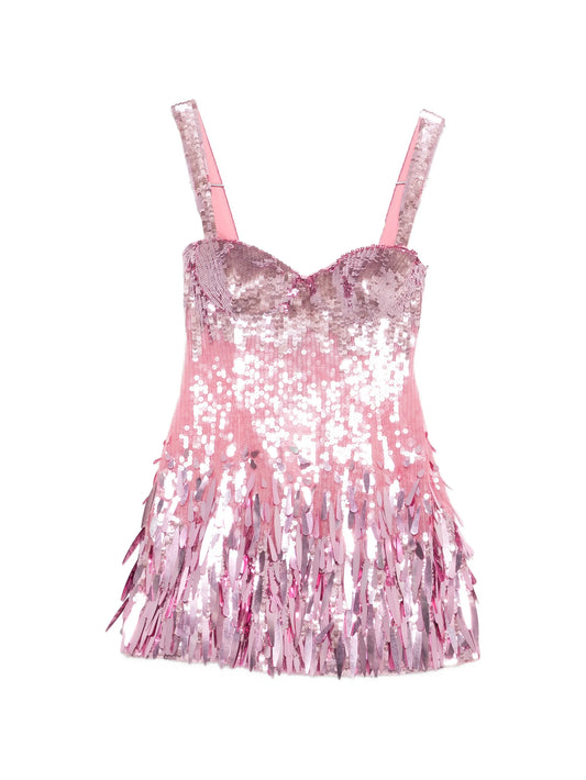 Solstise sequin fringe mini dress