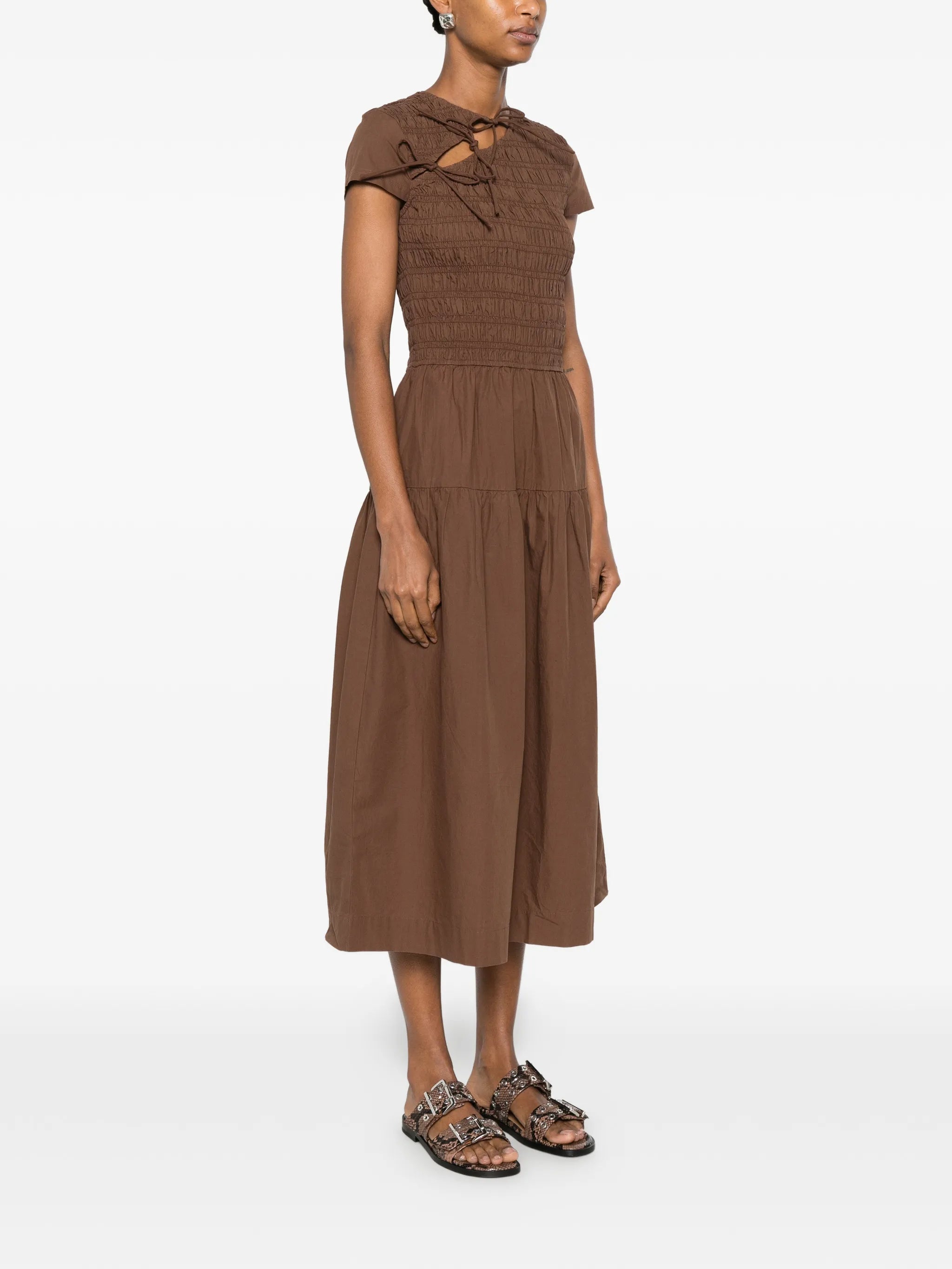Ebba shirred midi dress