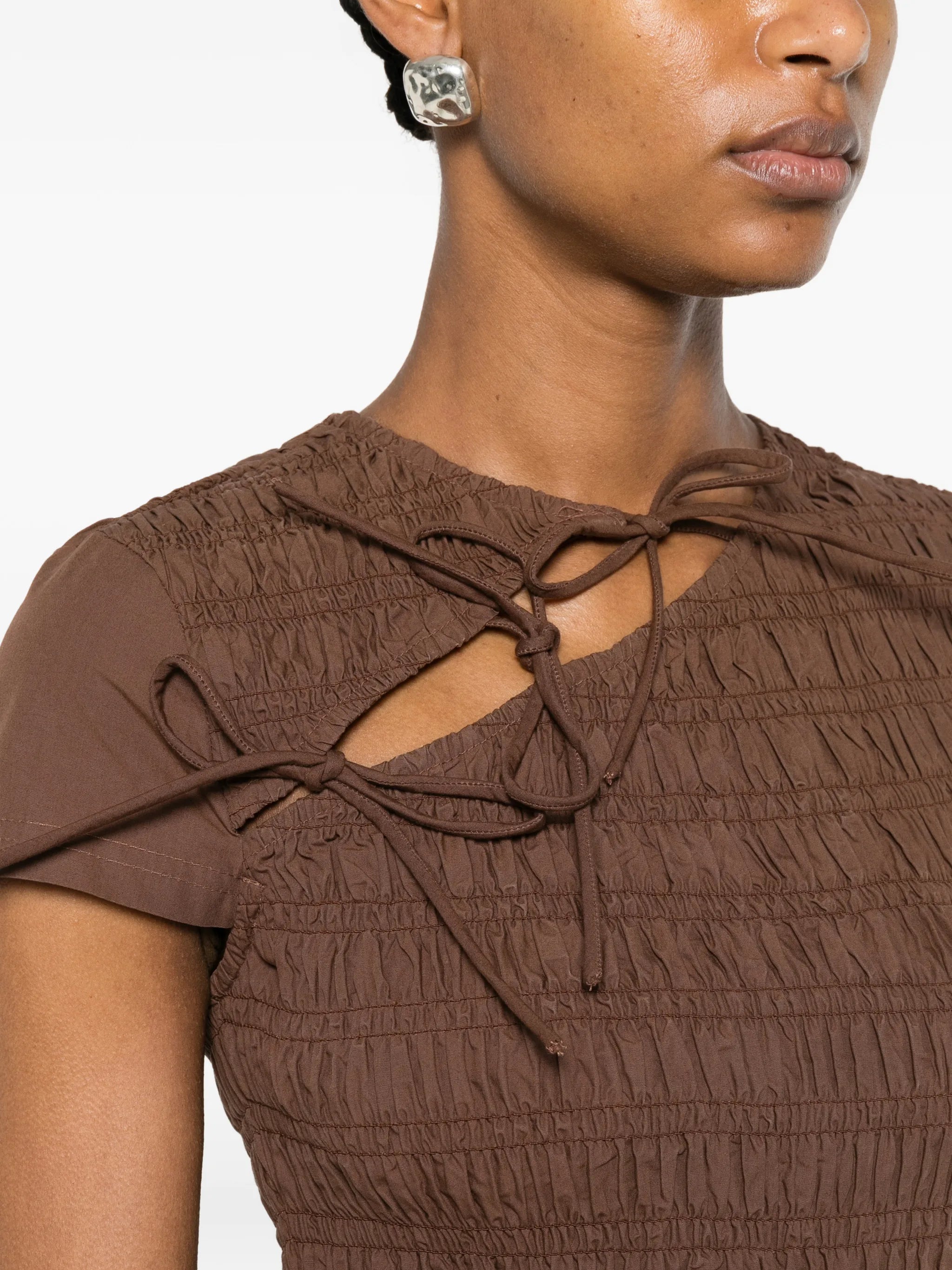 Ebba shirred midi dress