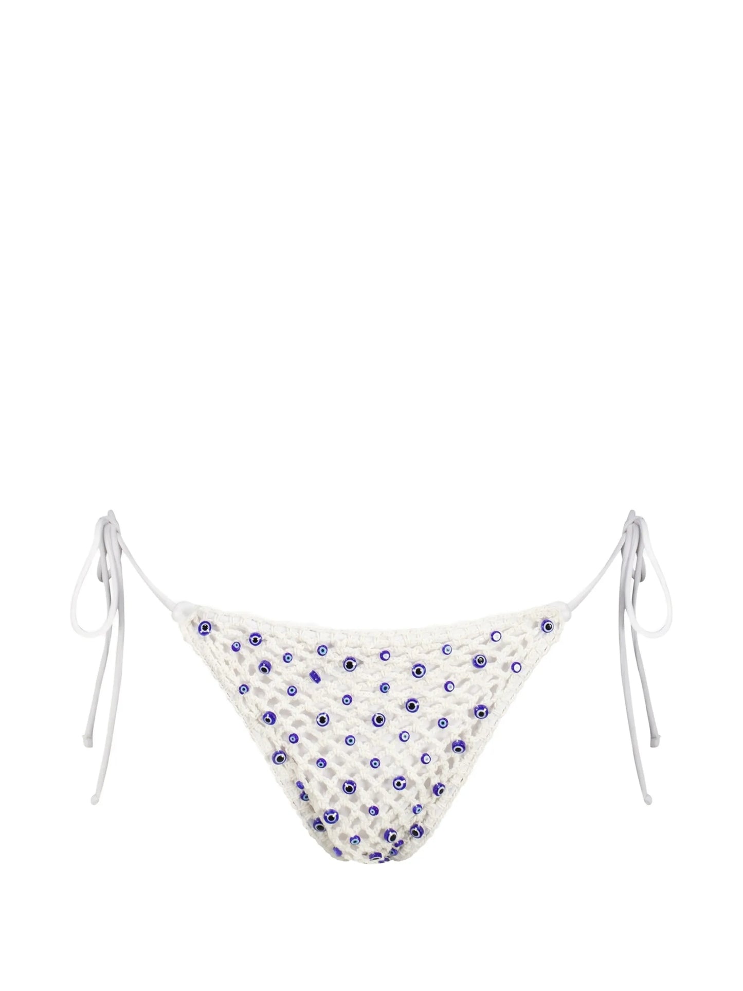 Micro Eye bead-embellished crochet bikini bottoms