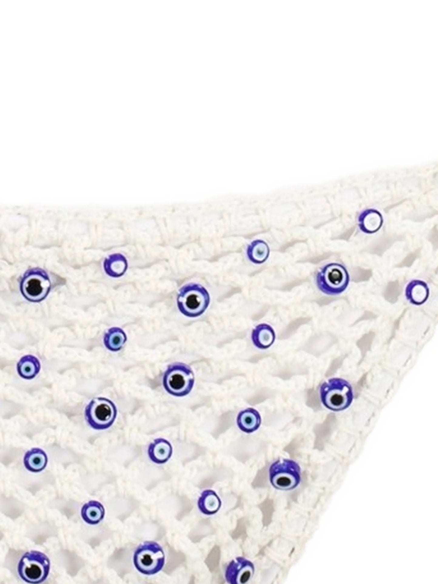 Micro Eye bead-embellished crochet bikini bottoms