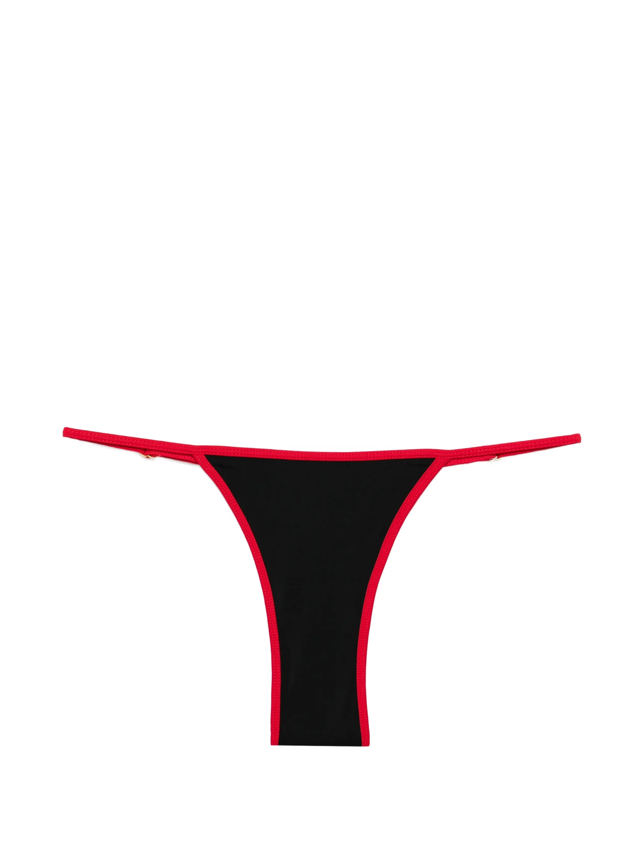 Cerise bead-embellished bikini bottoms
