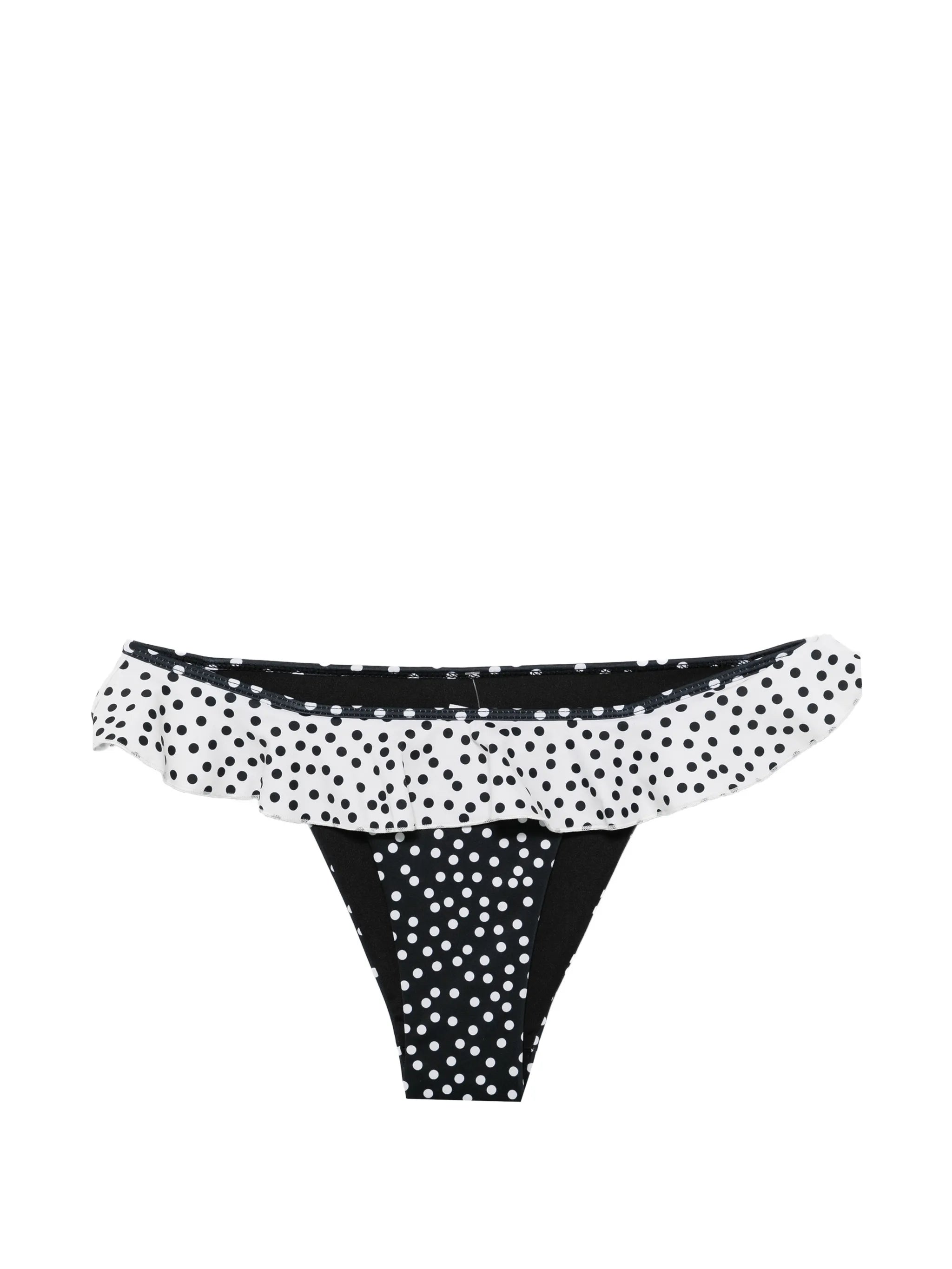 Cynthia polka-dot ruffled bikini bottoms