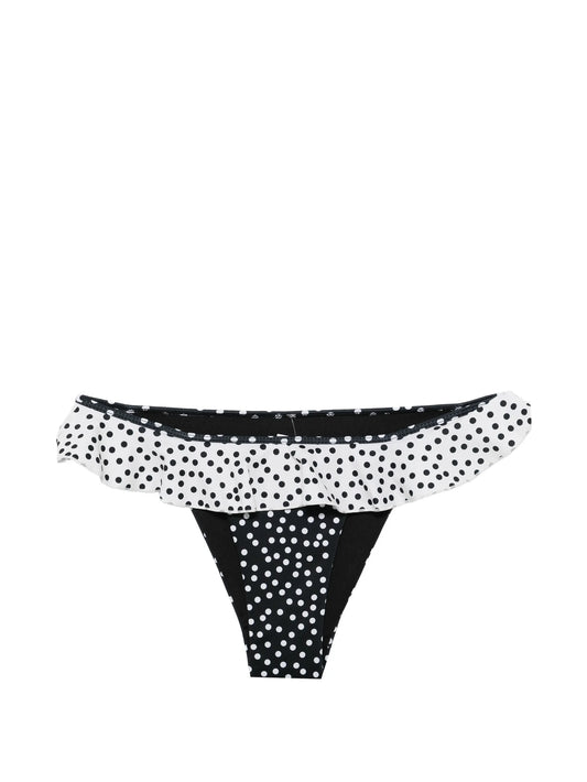 Cynthia polka-dot ruffled bikini bottoms