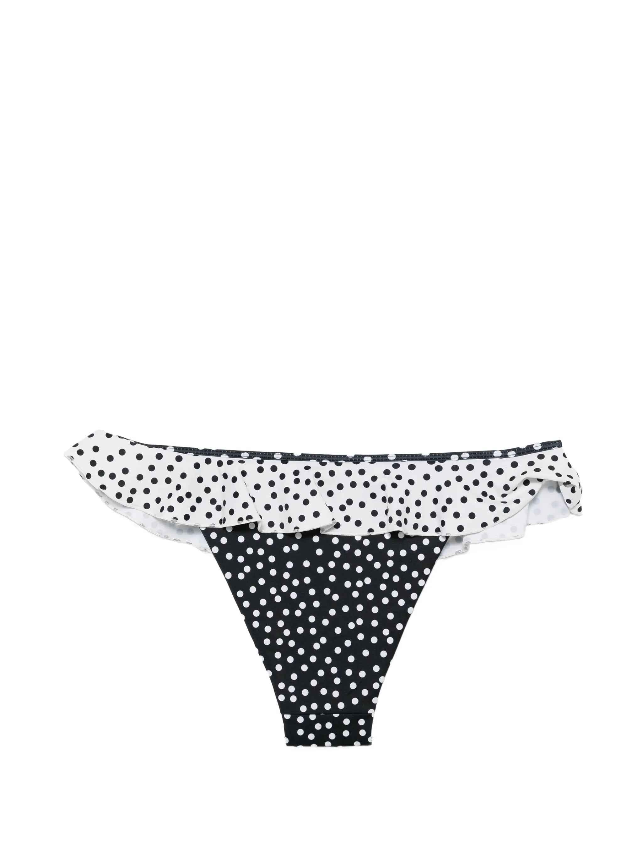 Cynthia polka-dot ruffled bikini bottoms