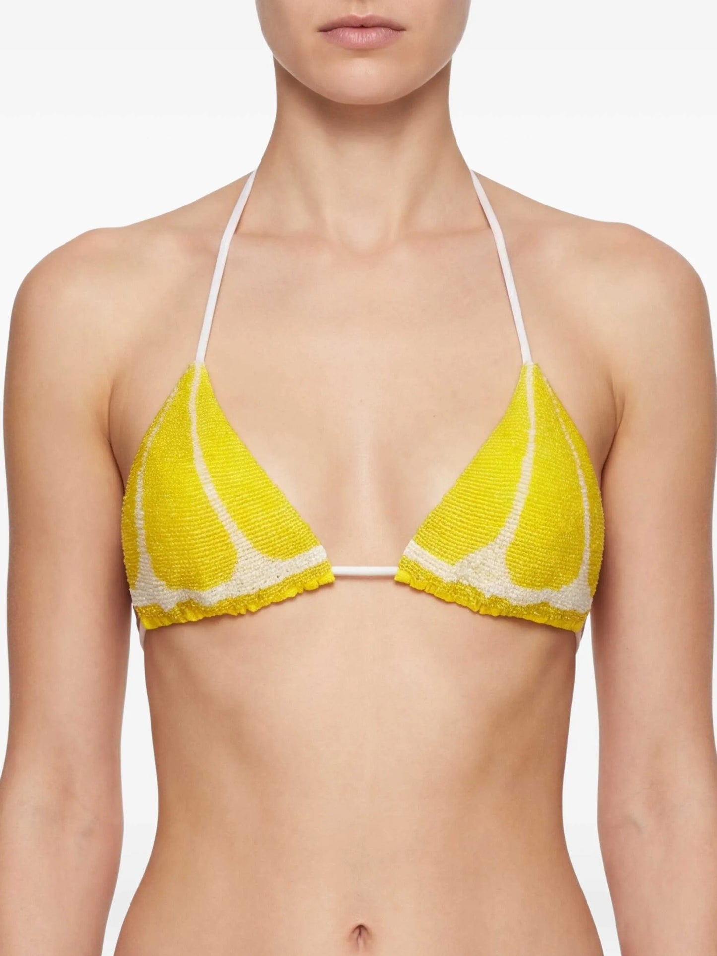 Lemon Slice beaded lemon-slice bikini top