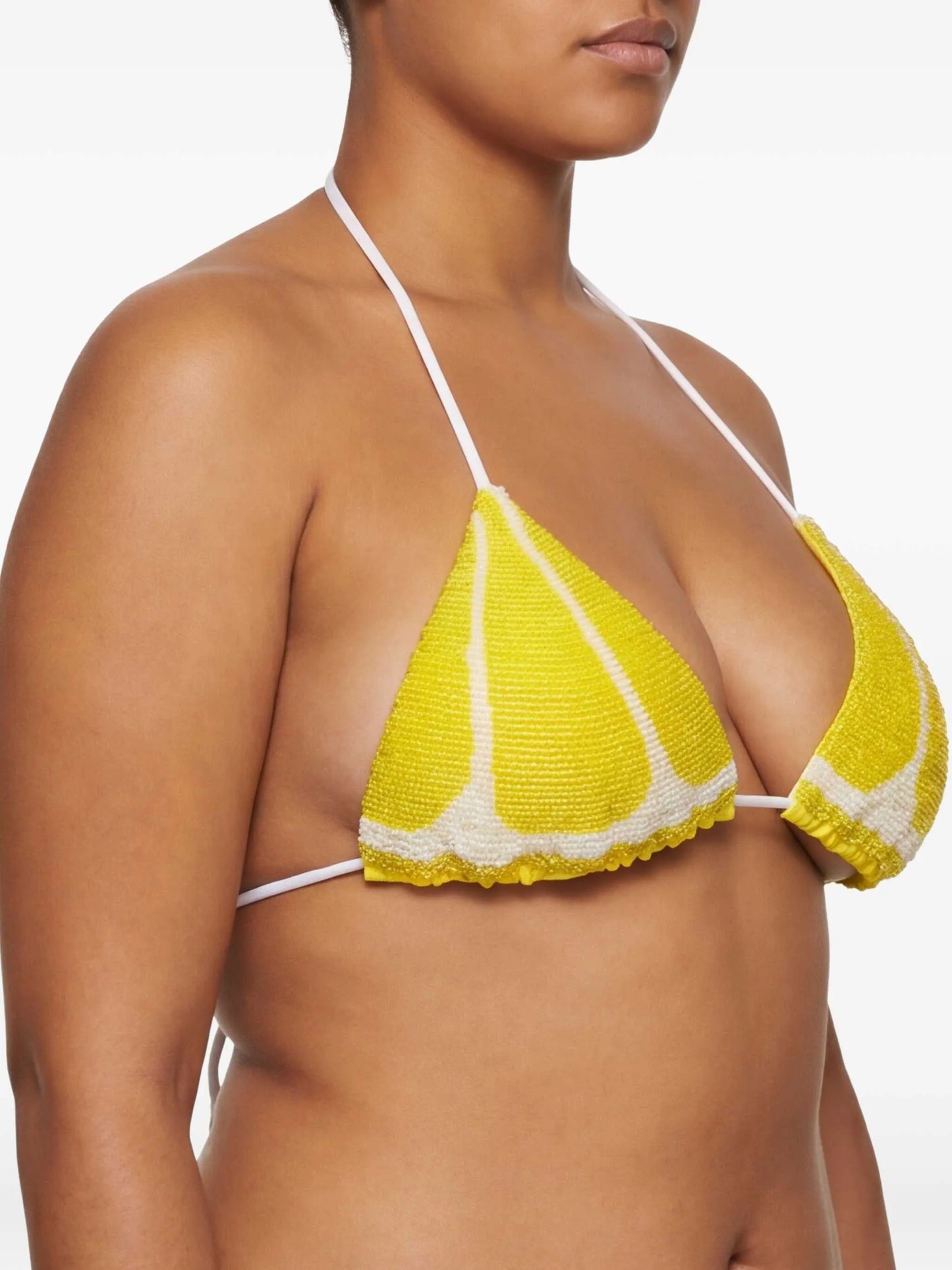 Lemon Slice beaded lemon-slice bikini top